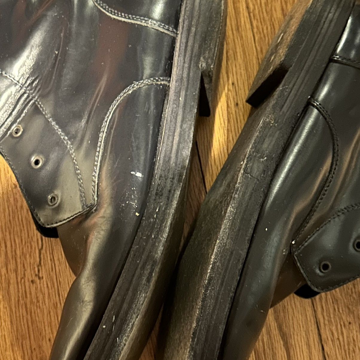 Designer × Tim Hamilton TIM HAMILTON Black Patent Leather Boots Size US 11.5 / EU 44-45 - 8 Thumbnail