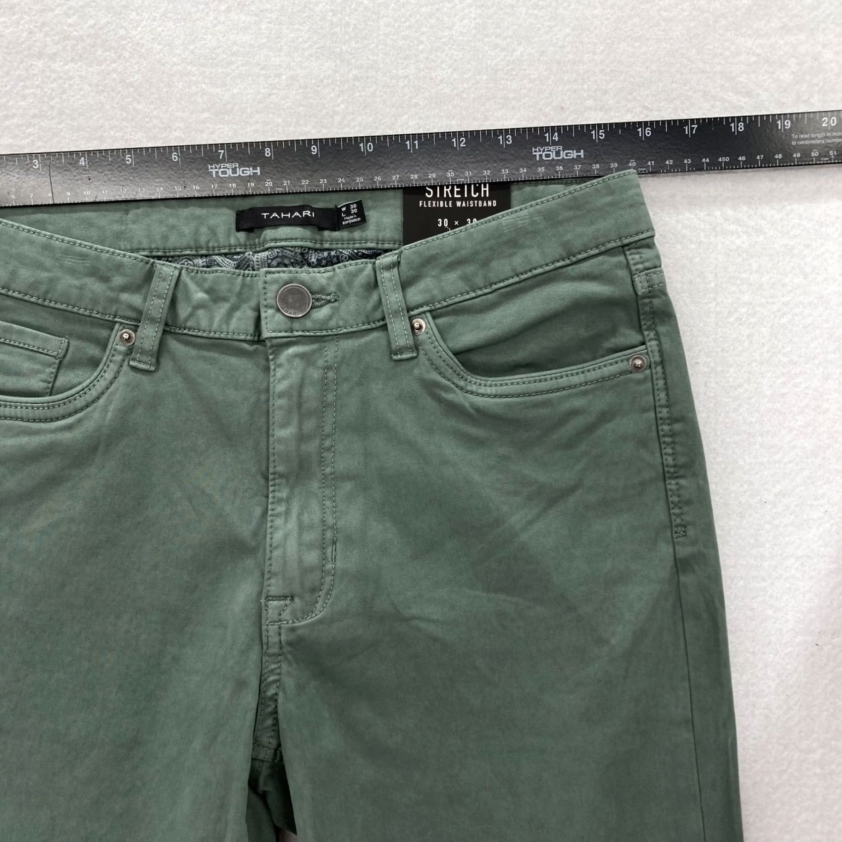 Vintage TAHARI The Do It All Pant Mens 30x30 Green Stretch Waistband Classic Straight Pants Size US 30 / EU 46 - 7 Thumbnail
