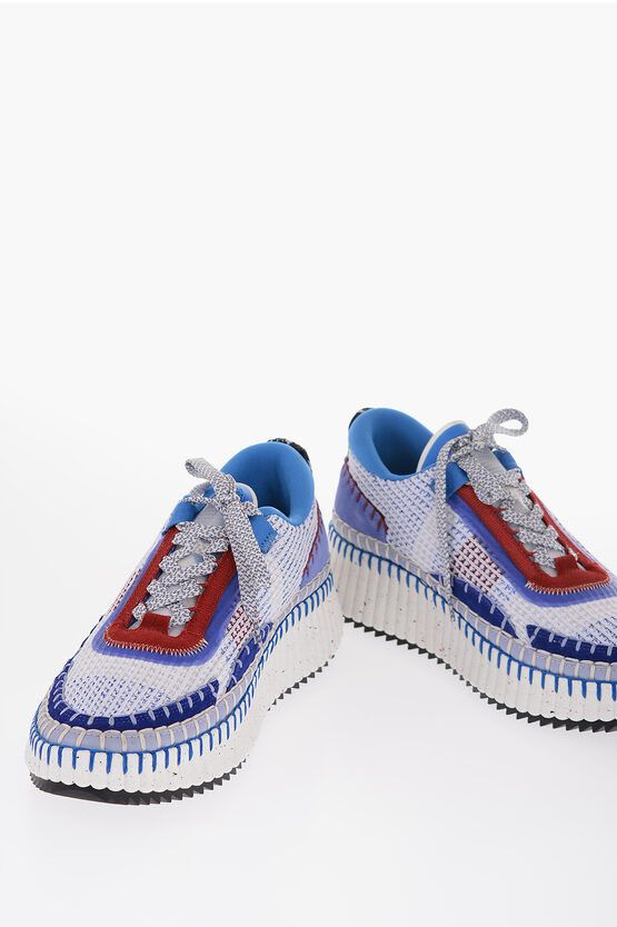 image of Chloe Crochet Design Low-Top Sneakers in Blue, Women's (Size 11)