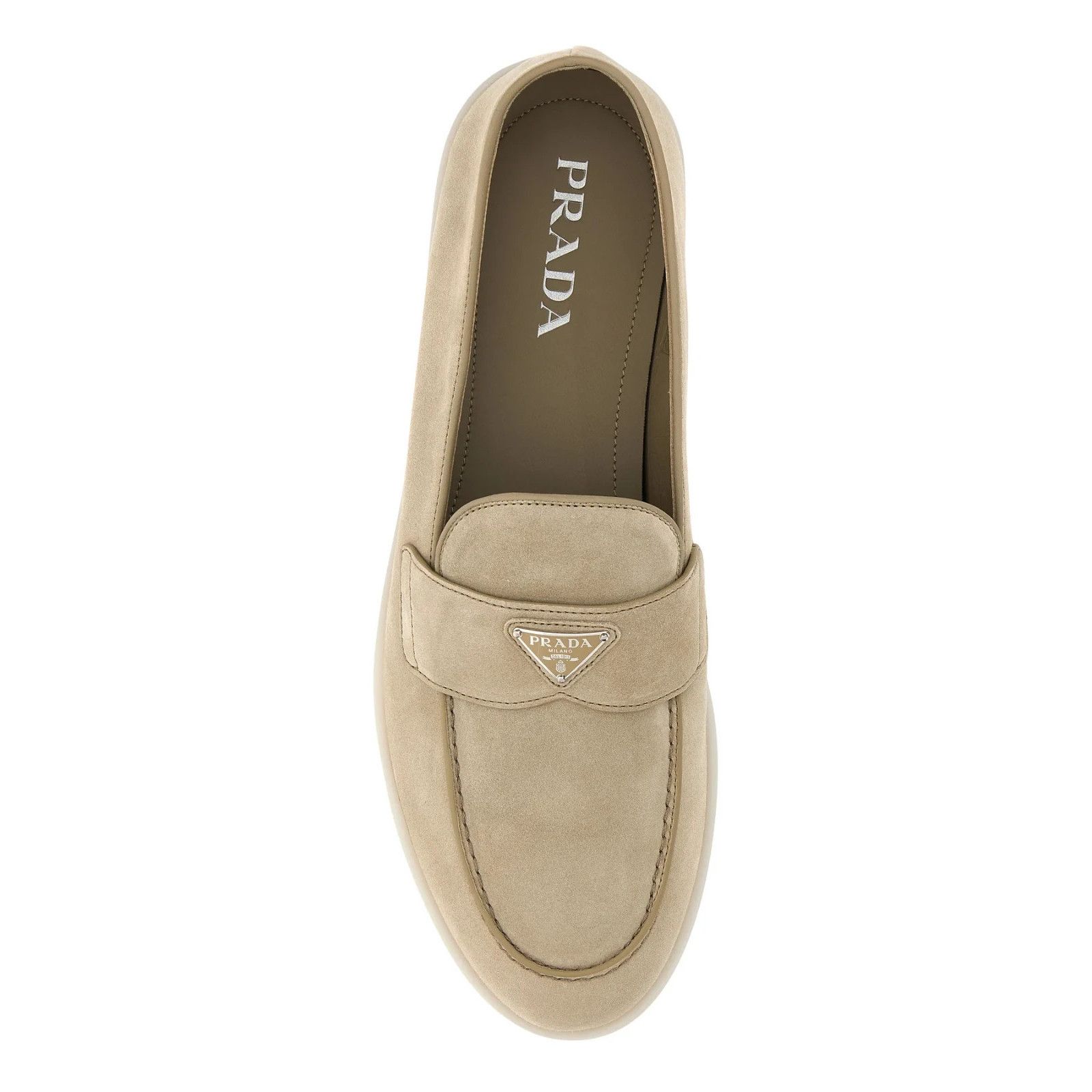 Prada PRADA Sand Suede Loafers New And Authentic (Men's size:9;) Size US 9 / EU 42 - 4 Thumbnail
