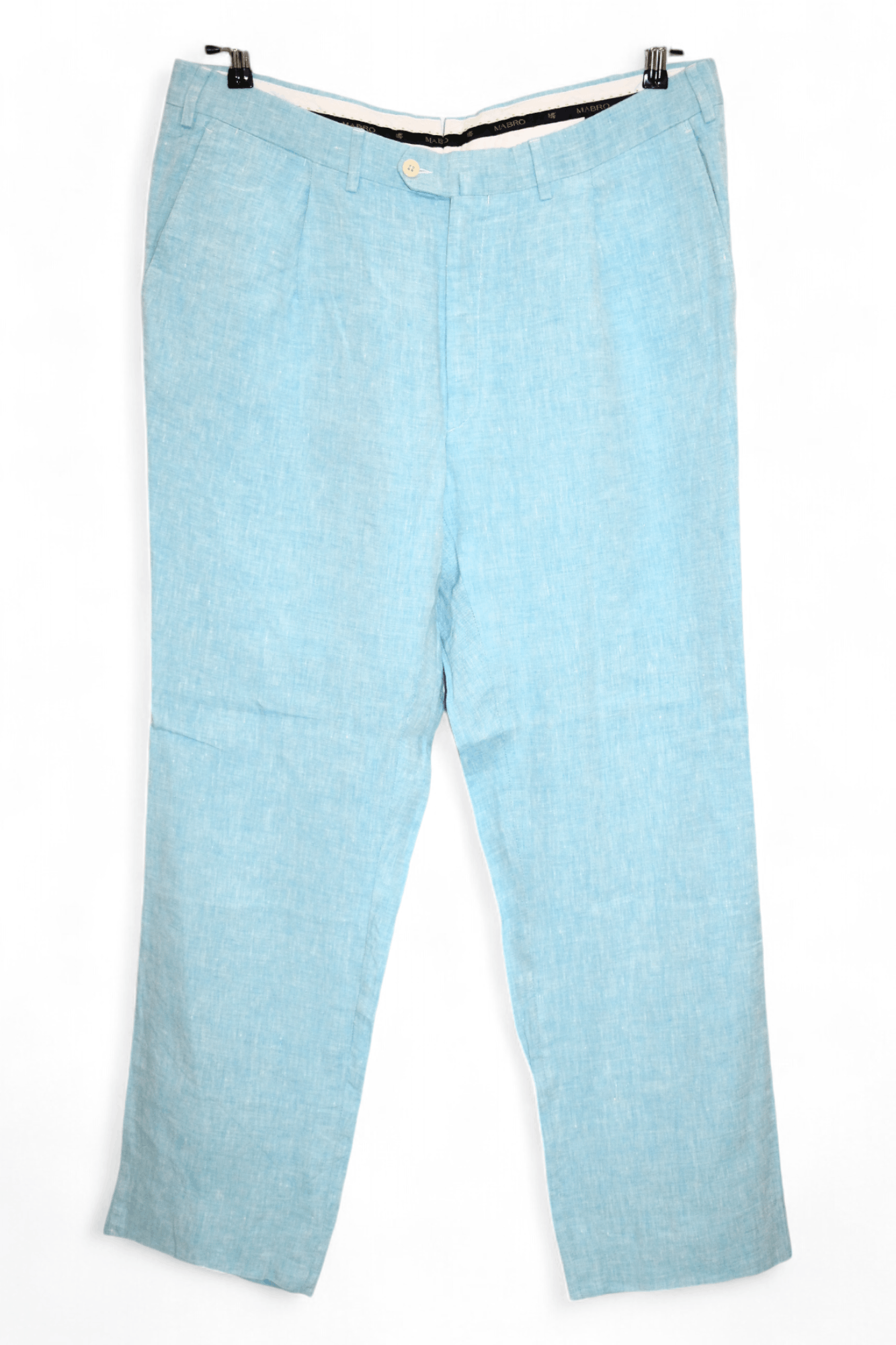 Eidos Napoli Gaiola Napoli x Massa Capri Aquamarine Pure Linen Trousers Size US 40 / EU 56 - 17 Thumbnail