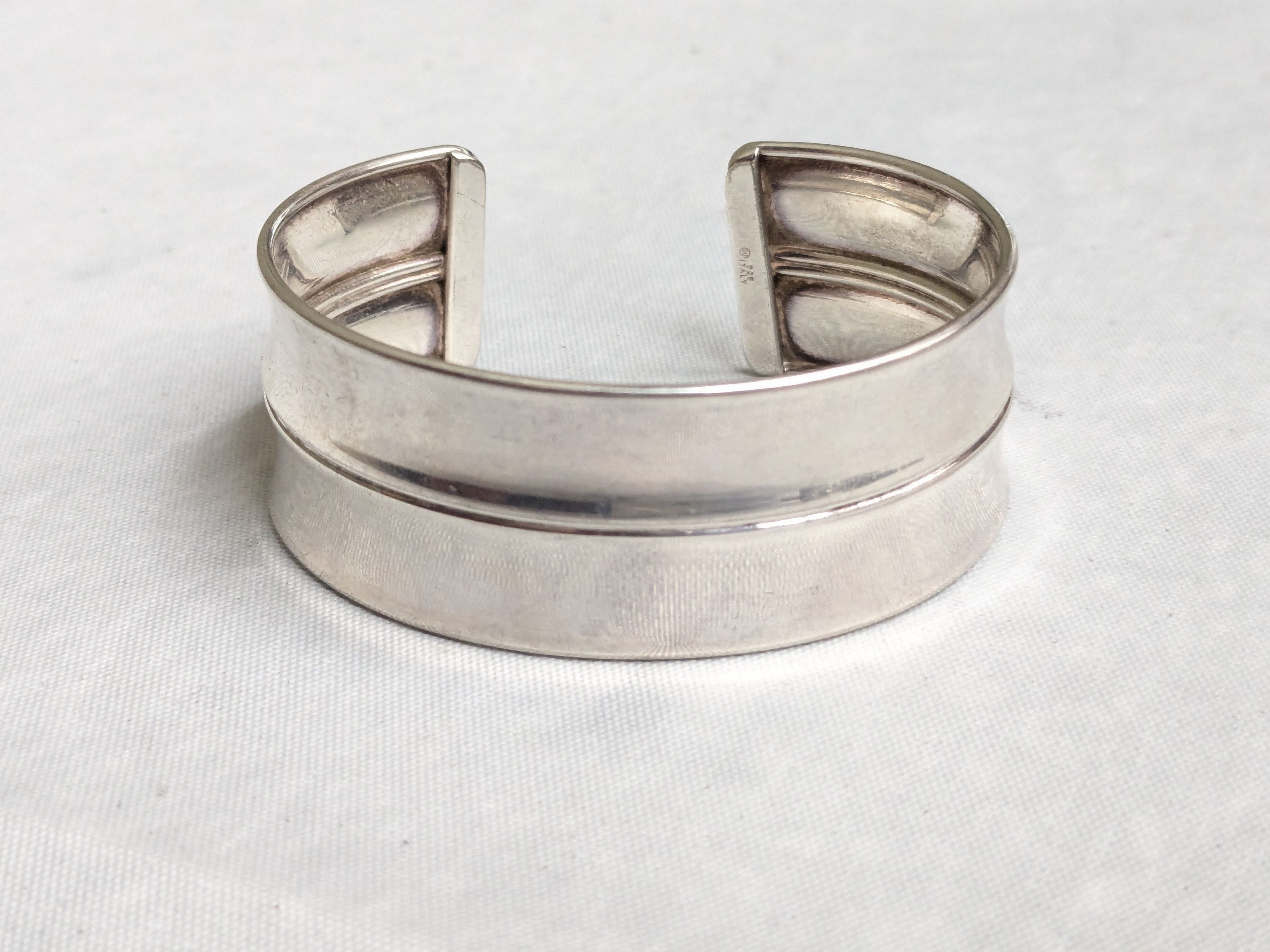 Jewelry Vintage Sterling Silver Cuff Bracelet 6" Italy Size ONE SIZE - 4 Thumbnail