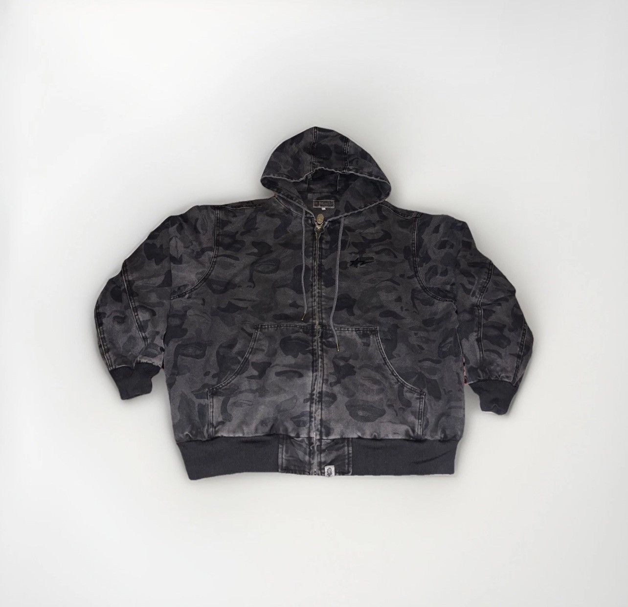 Bape USED Bape x KidSuper Solid Camo Jacquard Jacket Black Size L Size US L / EU 52-54 / 3 - 2 Thumbnail