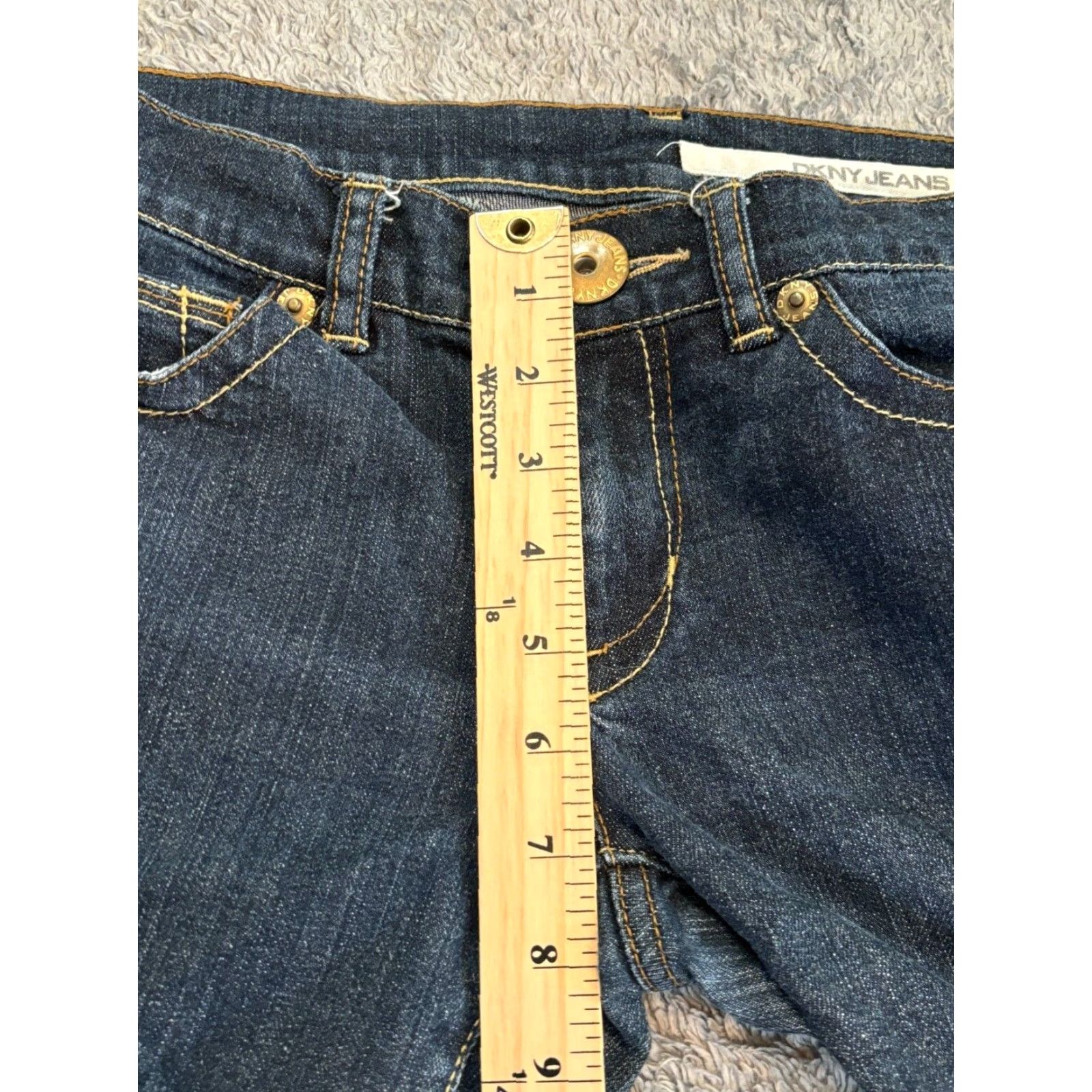 DKNY DKNY Jeans Womens 5 Juniors Straight Blue Denim Slim Leg Dark Wash Jeans Womens 5 Juniors Straight Blue Denim Dark Wash Size 27" / US 4 / IT 40 - 4 Thumbnail