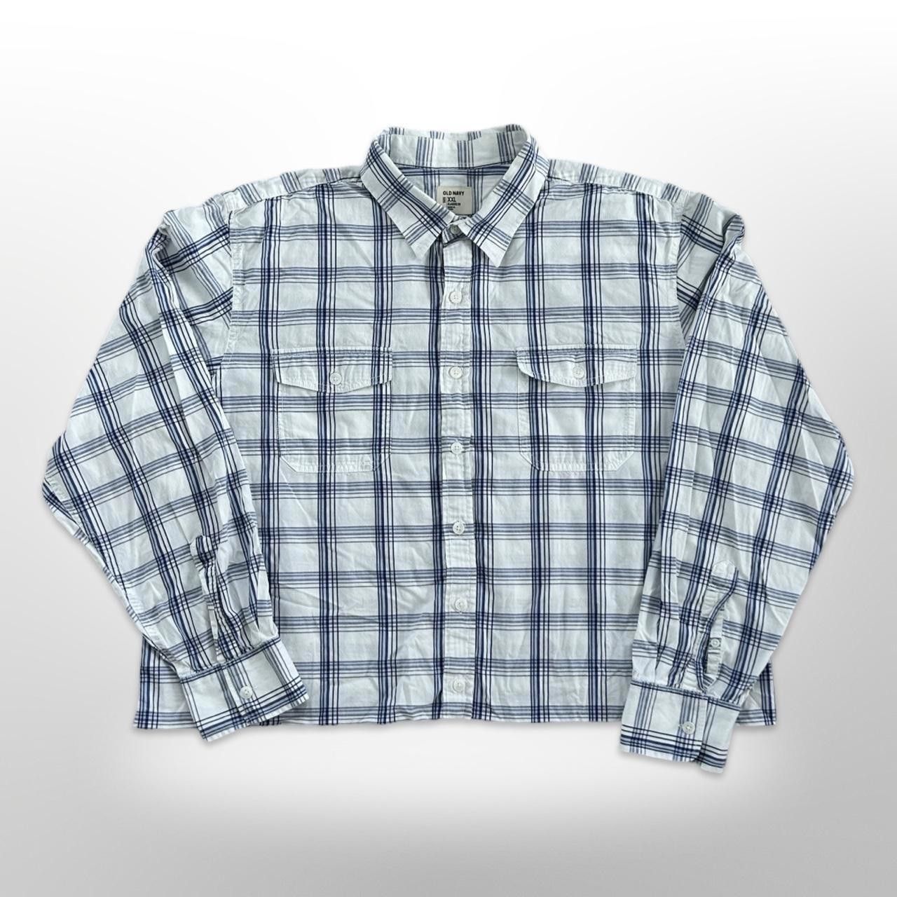 Old Navy × Vintage Vintage Oversized Cropped Checkered Long Sleeve Button Up Size US M / EU 48-50 / 2 - 2 Thumbnail