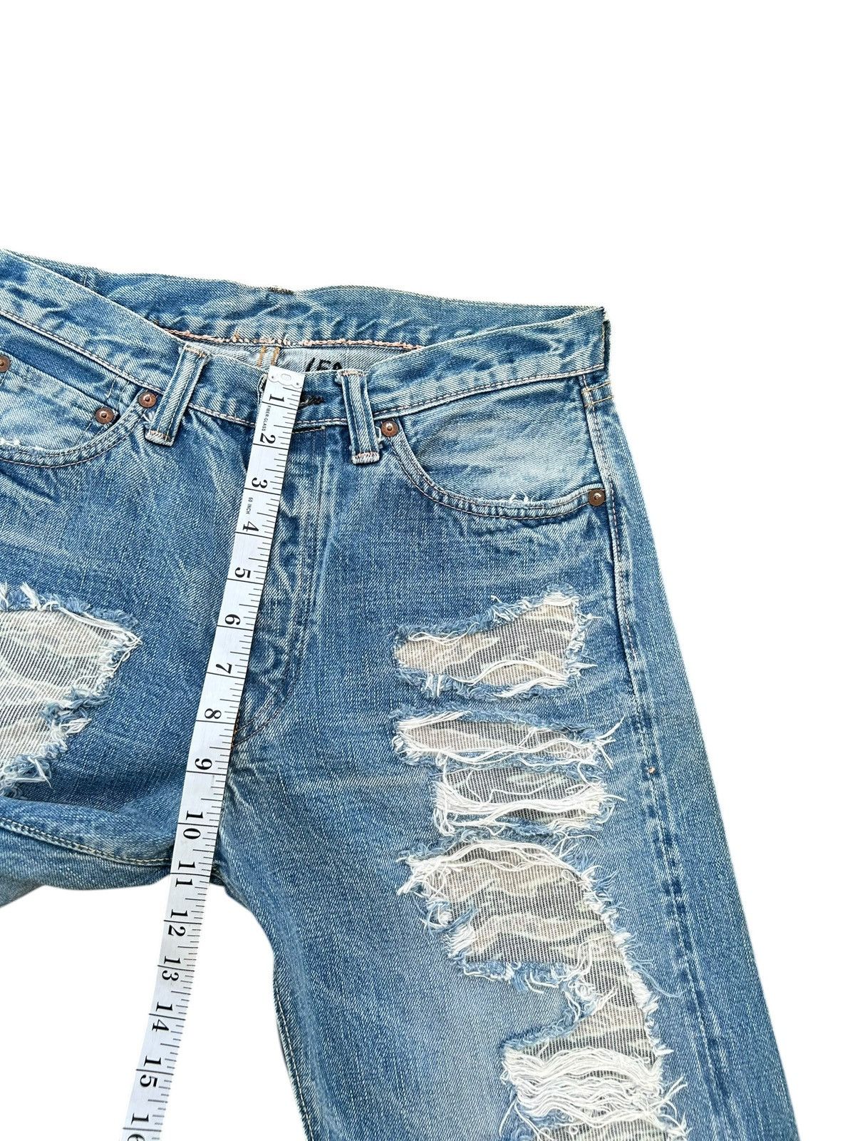 Kapital Thrashed Vintage Full Count Selvedge Repair Denim Jeans Size US 30 / EU 46 - 19 Thumbnail