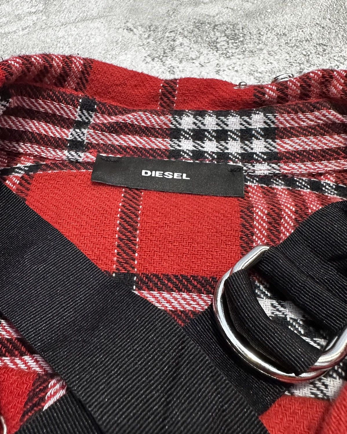 Diesel × Diesel Black Gold Diesel Distressed Plaid Flannel Shirt Size US S / EU 44-46 / 1 - 6 Thumbnail
