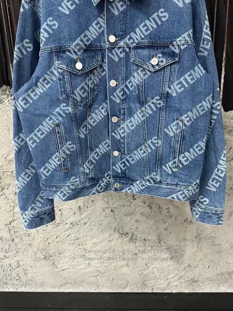 Vetements Vetements Blue Bulletproof Logo Denim Jacket Size US XS / EU 42 / 0 - 4 Thumbnail