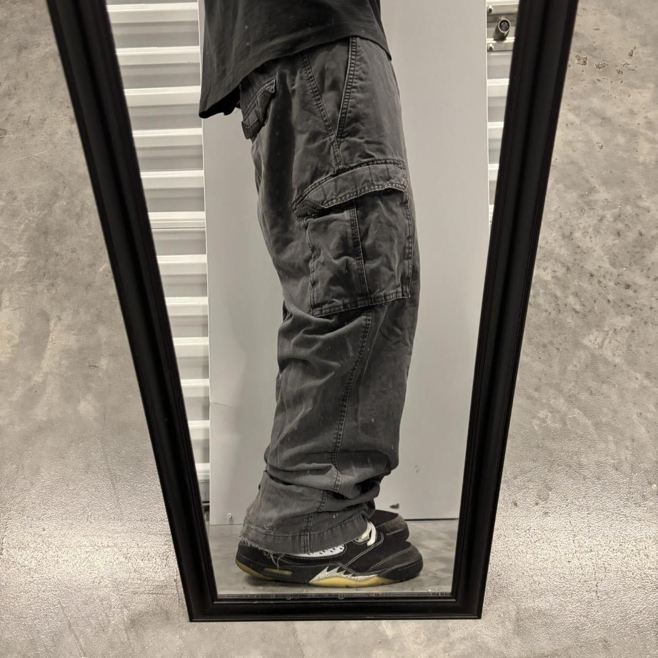 Japanese Brand × Vintage Crazy Vintage Y2K/2000s Grunge Grey Distressed Skater Cargo Pants! Size US 38 / EU 54 - 2 Thumbnail