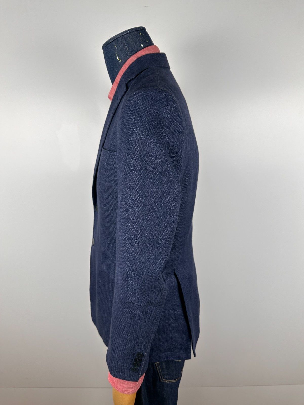 Other Bladen Bros Larlequin Blazer Navy Linen Men's Size 38 Size 38R - 4 Thumbnail