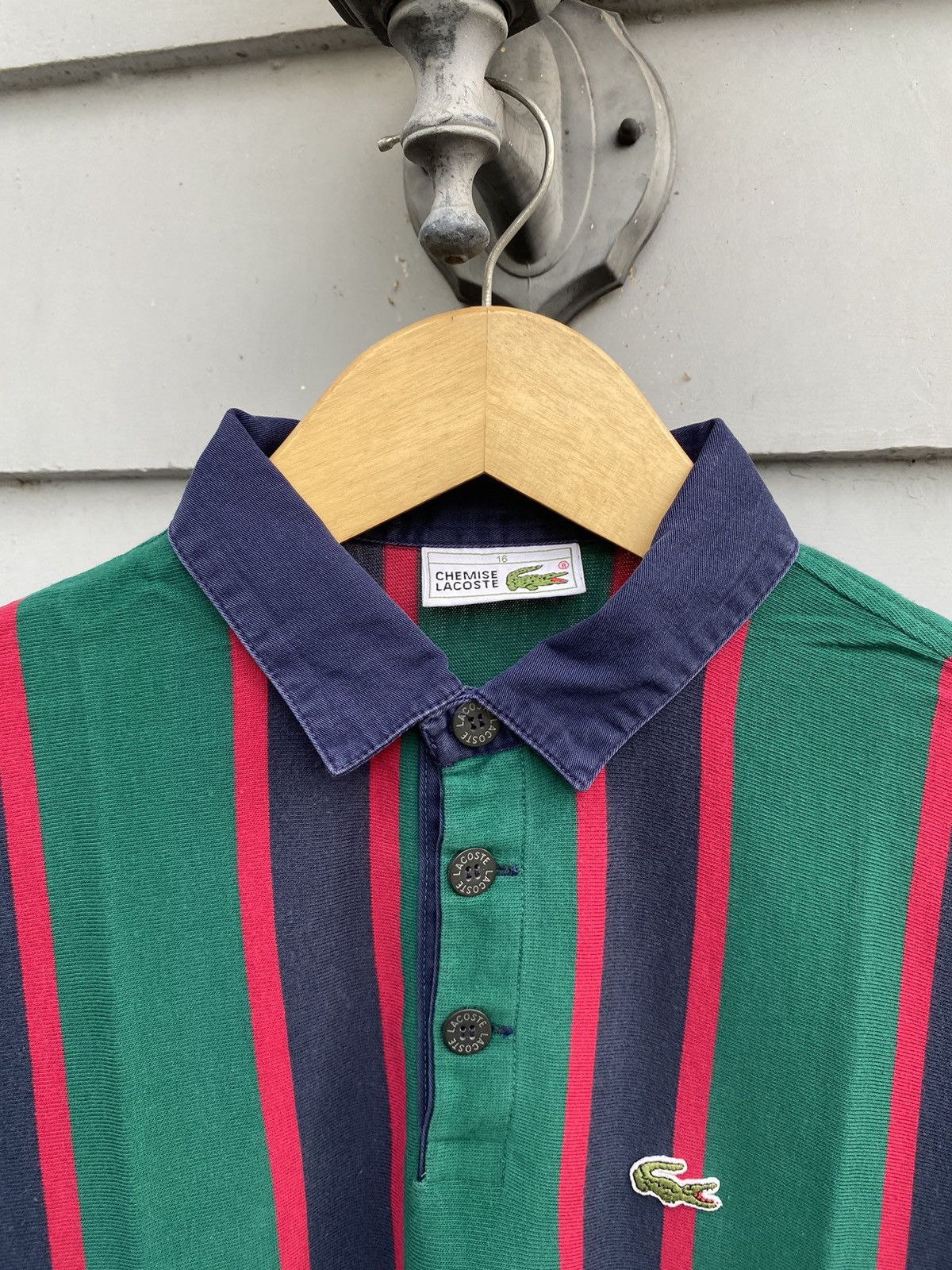 Lacoste MADE IN FRANCE Vintage Lacoste Preppy Striped Rugby Polo Size US M / EU 48-50 / 2 - 2 Thumbnail