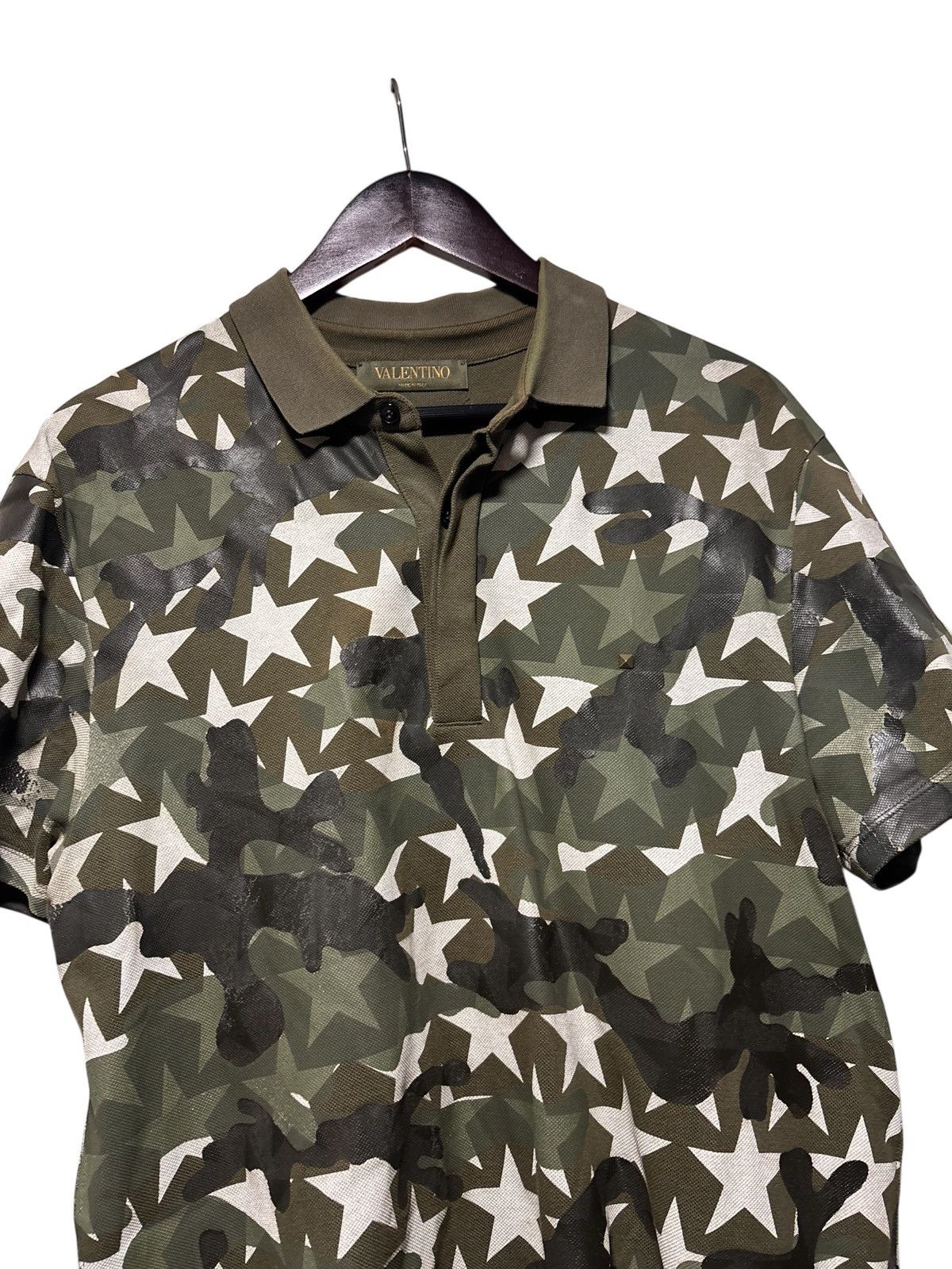 Valentino Valentino Camo Star All Over Print Polo Mens Medium Size US M / EU 48-50 / 2 - 2 Thumbnail