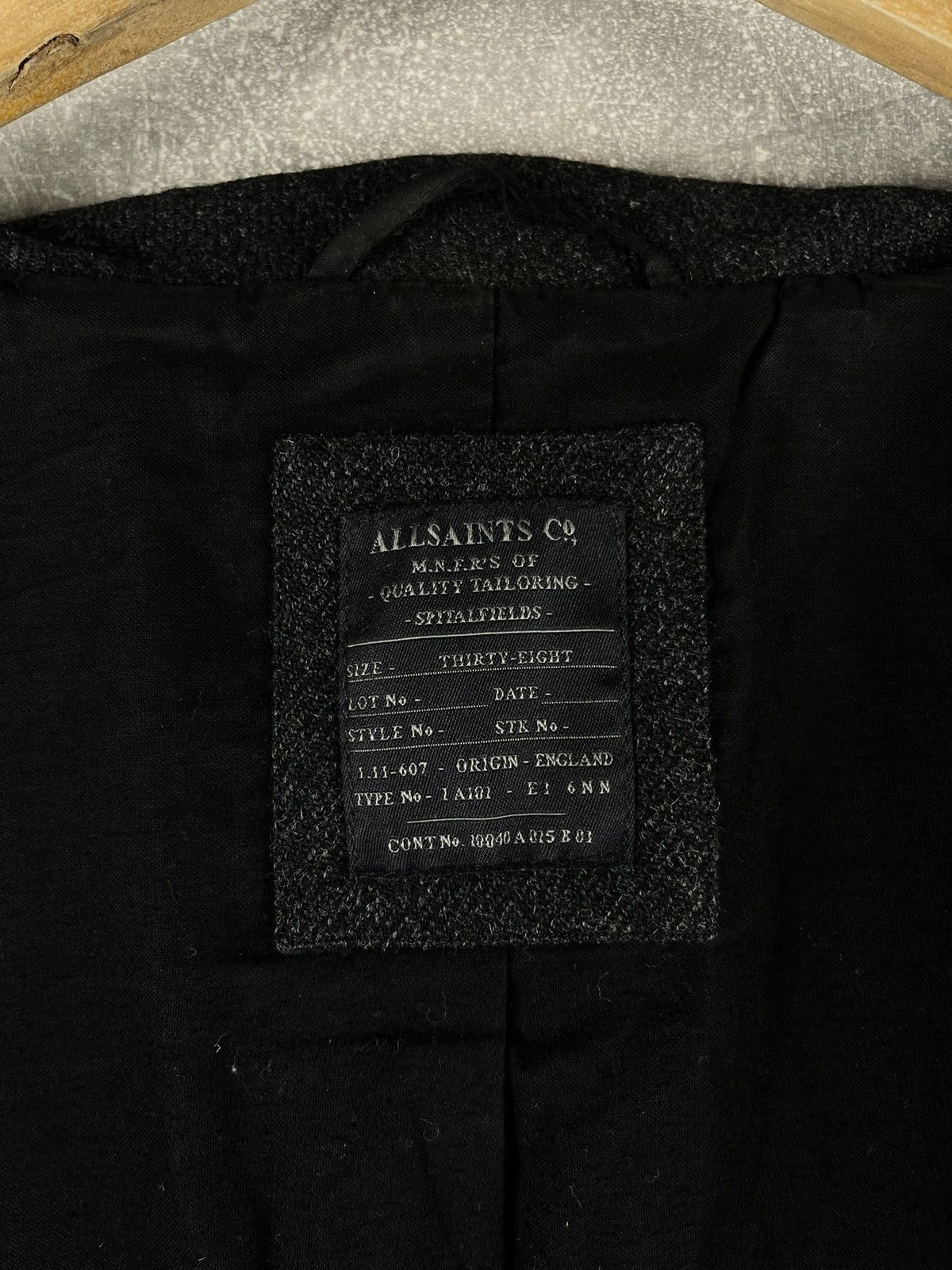 Allsaints Allsaints Co. Tailored Wool Coat Charcoal Gray Size 38 2010s Size US M / EU 48-50 / 2 - 11 Thumbnail