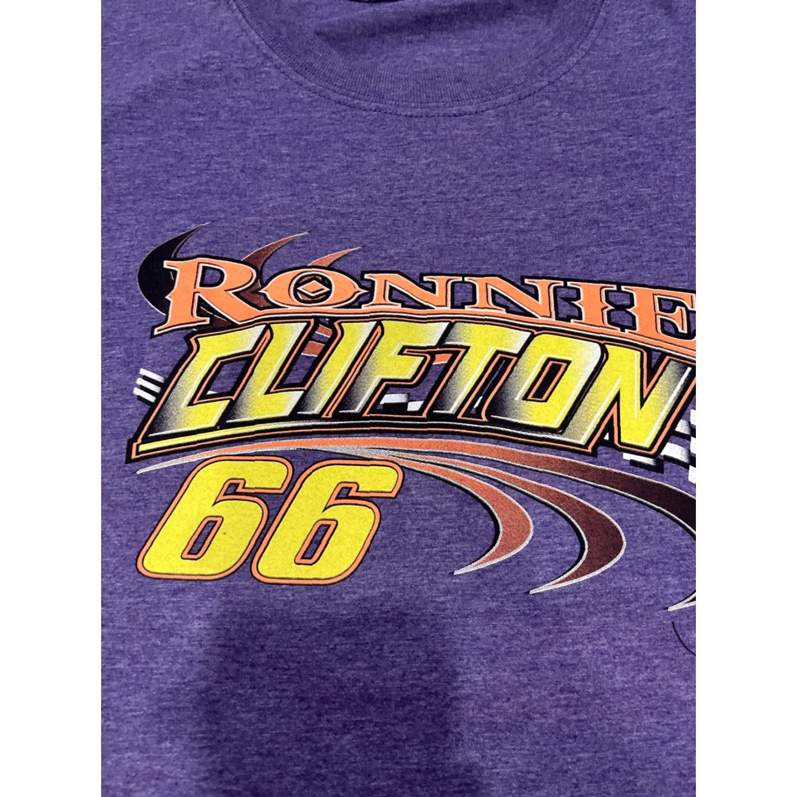 Fruit Of The Loom VINTAGE Ronnie Clifton Nascar Shirt XL Purple Mens T-Shirt Nascar Racing Size US XL / EU 56 / 4 - 2 Thumbnail