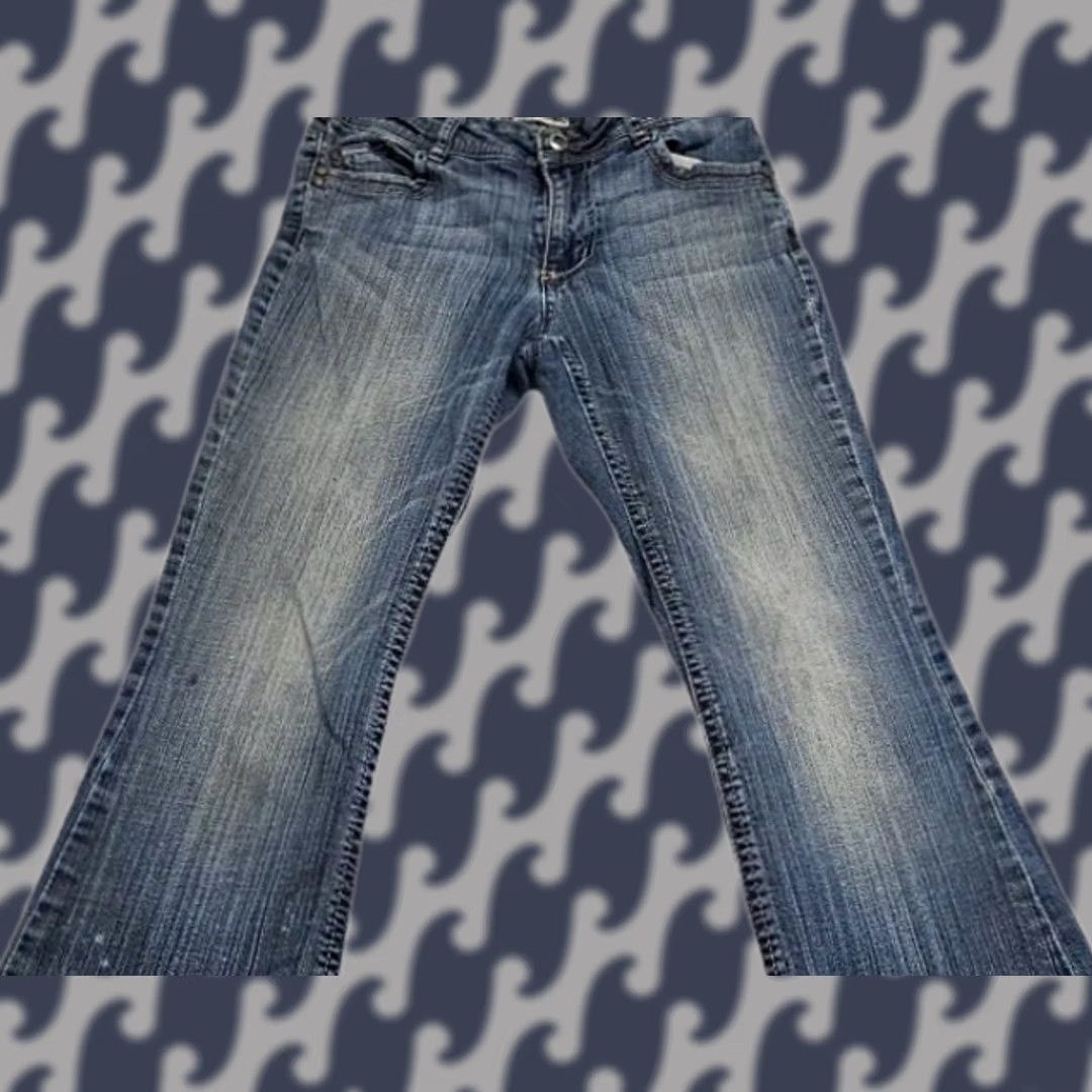 Vintage VINTAGE LEI Jeans Womens 5 Blue Sophia Flare Juniors Short Low Rise Stretch Y2K Bell Bottom Size 27" / US 4 / IT 40 - 1 Thumbnail