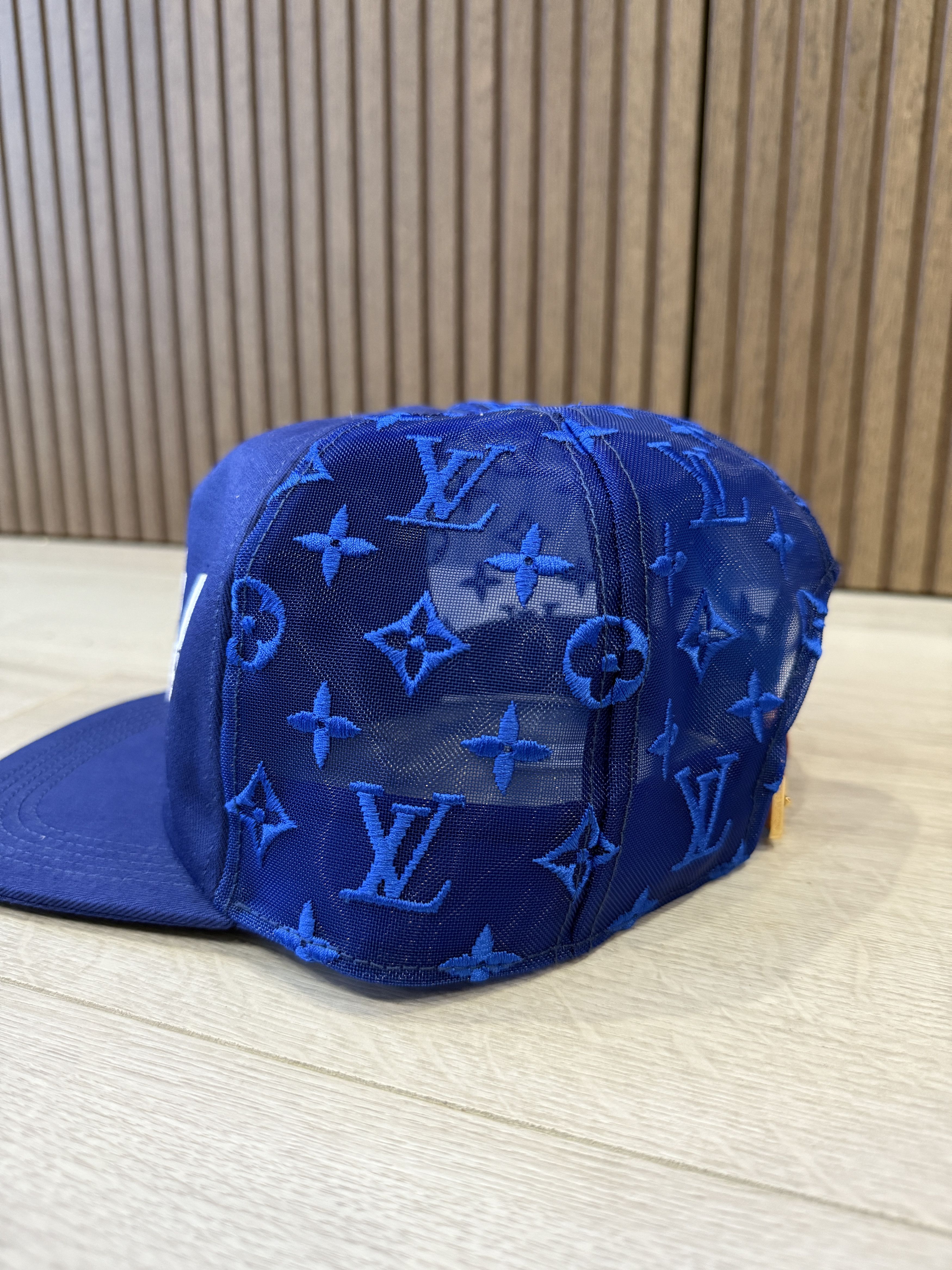 Louis Vuitton Louis Vuitton LV Embroidered Mesh Cap 58 Blue Size ONE SIZE - 5 Thumbnail