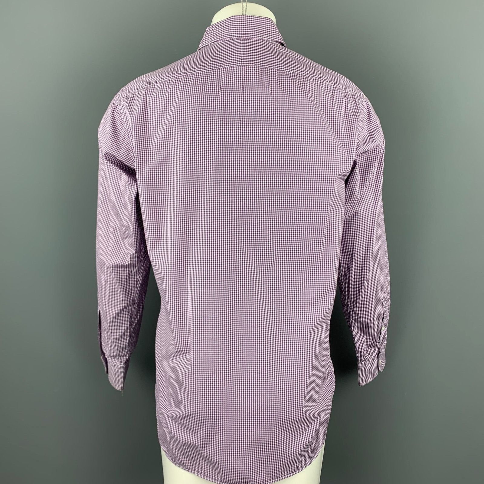 Hamilton HAMILTON S Lavender Gingham Cotton Classic Long Sleeve Shirt Size US S / EU 44-46 / 1 - 3 Thumbnail