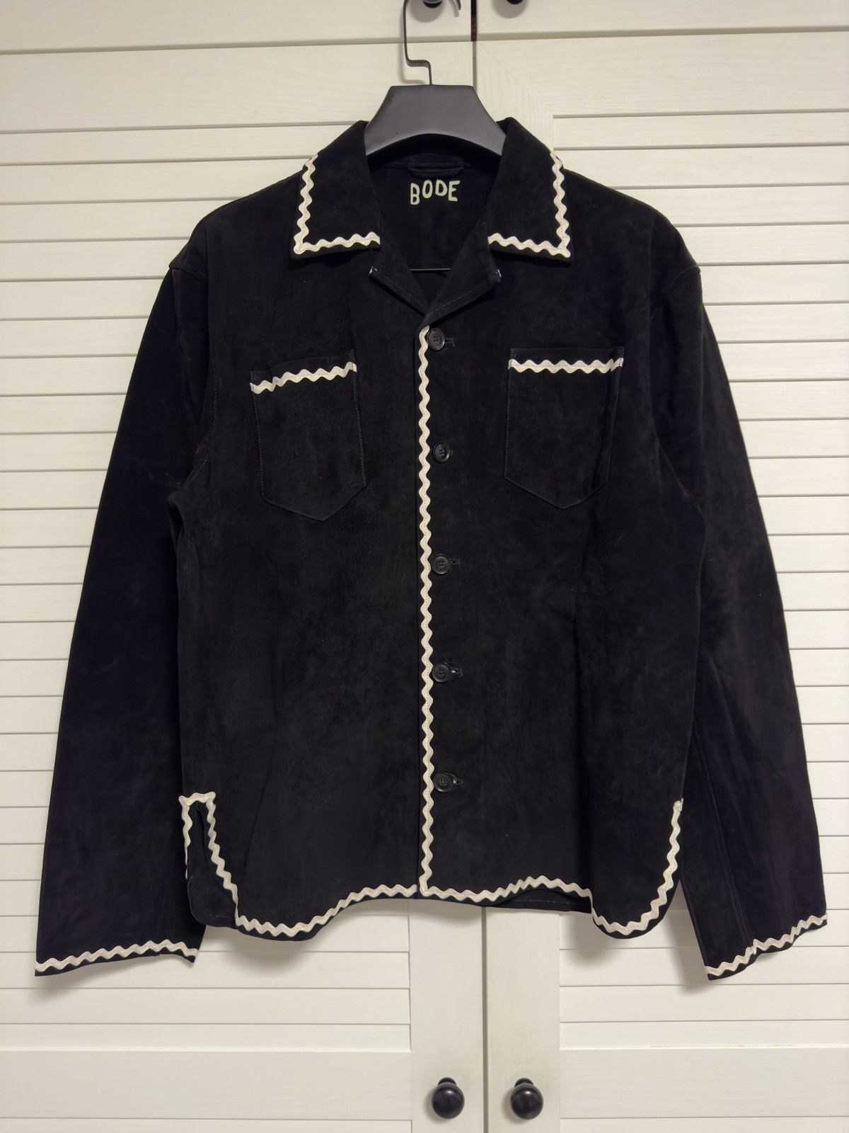ジャケット・アウター BODE SUEDE RICKRACK WORKSHIRT 22AW XS/S Bode Leather Suede Rickrack Workshirt Green Large XL | eBay