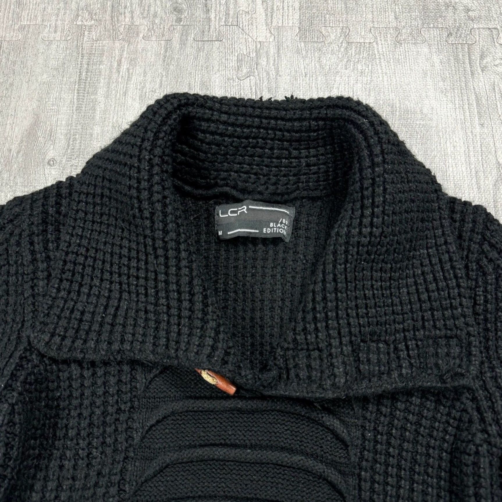 Vintage LCR 89 Black Edition Chunky-Knit Pullover Sweater Mens Size M Black Toggle Button PUNK Size US M / EU 48-50 / 2 - 2 Thumbnail