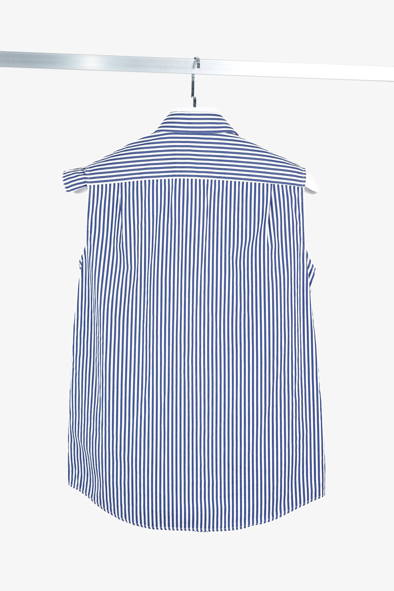 Jil Sander Jil Sander Aghata Dark Blue Cotton Striped Drape Blouse Size S / US 4 / IT 40 - 2 Thumbnail