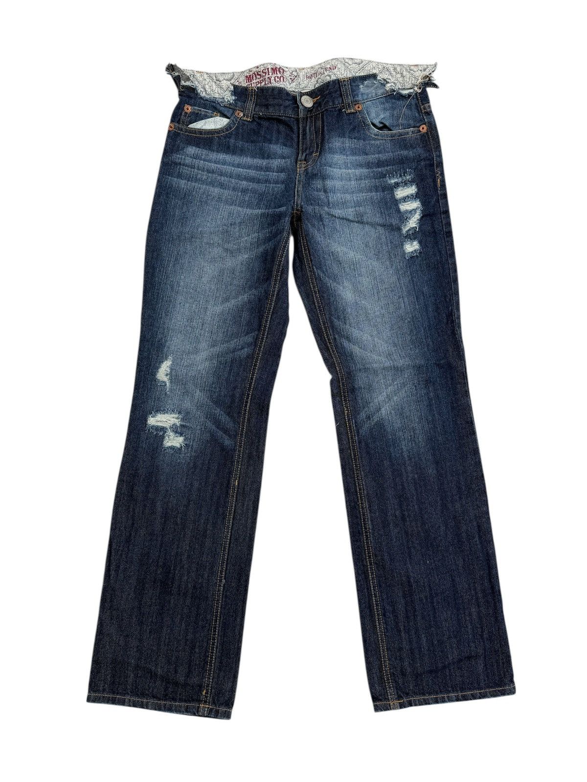 Mossimo MOSSIMO SUPPLY CO DISTRESSED DENIM JEANS WITH RIPPED DETAILS Size 34" / US 12 / IT 48 - 1 Thumbnail
