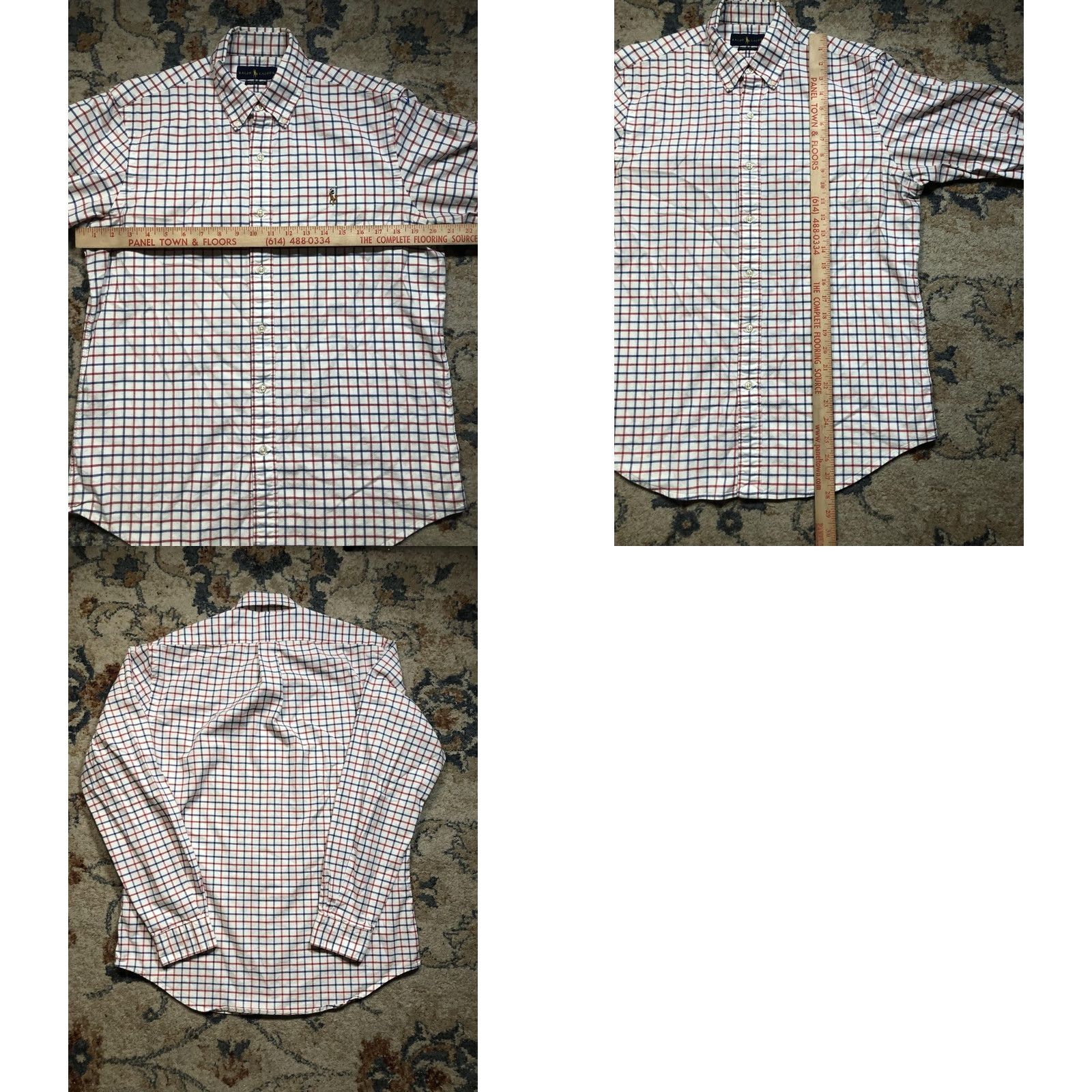 Ralph Lauren Ralph Lauren Shirt Mens Medium White Red Blue Plaid Stretch Oxford Button Down Shirt Size US M / EU 48-50 / 2 - 8 Thumbnail