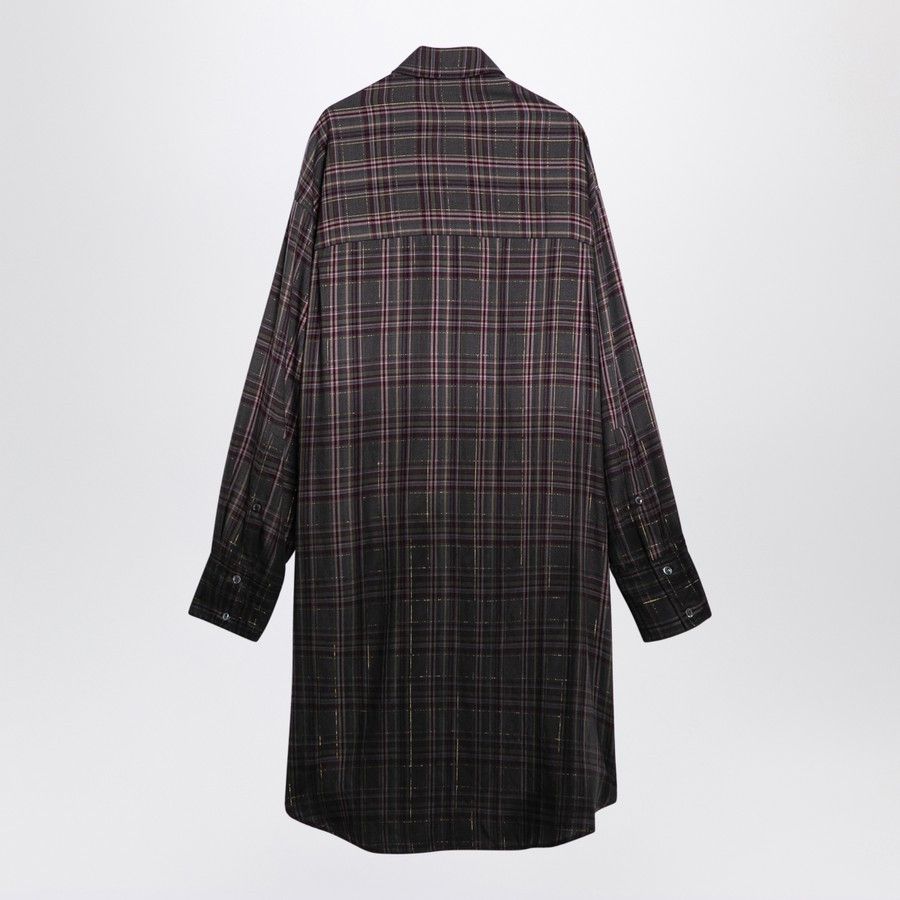 Palm Angels o1d2blof0924 Checkered Chemisier Dresses In Grey Size S / US 4 / IT 40 - 2 Thumbnail
