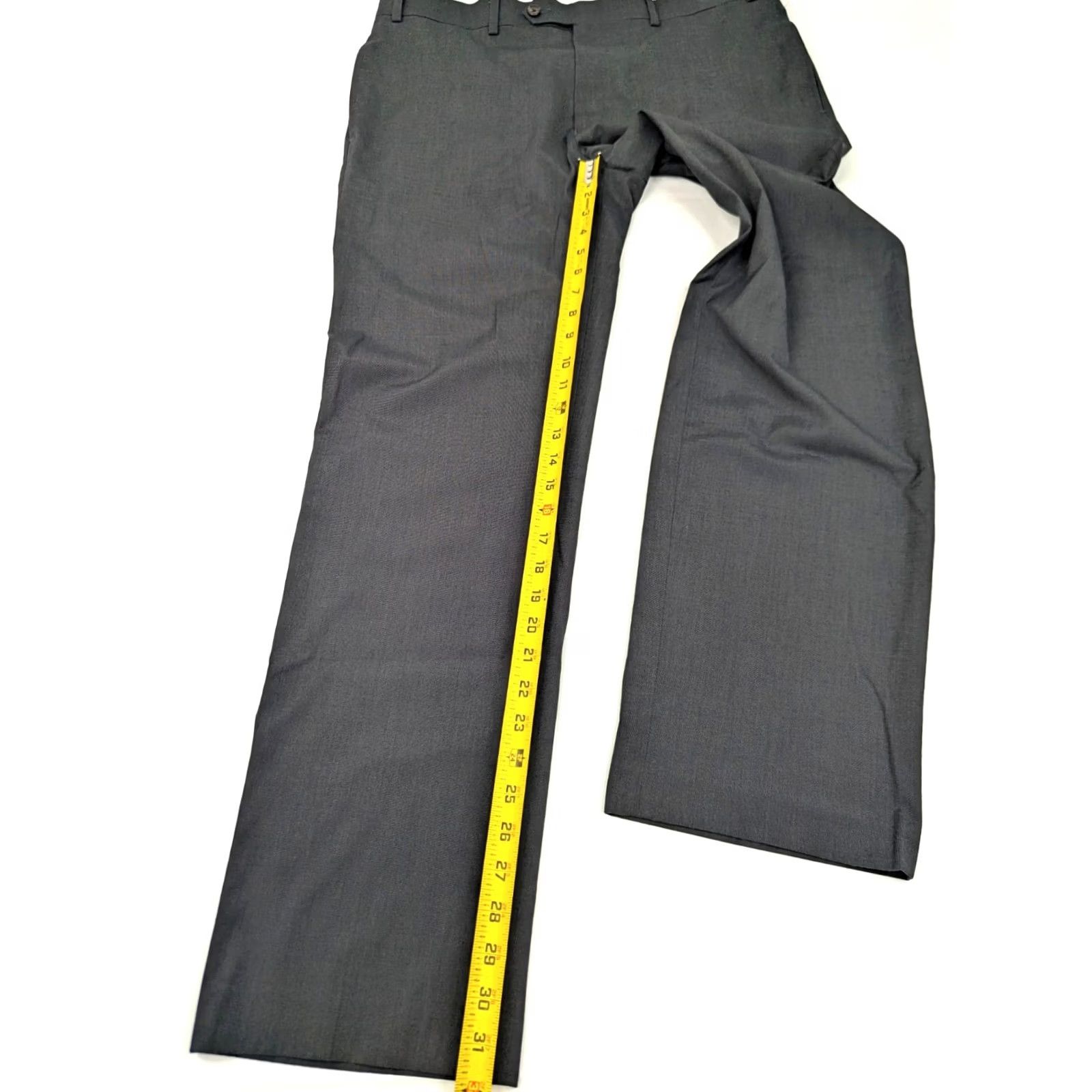 Ralph Lauren RALPH LAUREN Dress Pants Men Gray Flat Front Straight Leg 36x32 Fits 37x32 Size US 37 - 3 Thumbnail