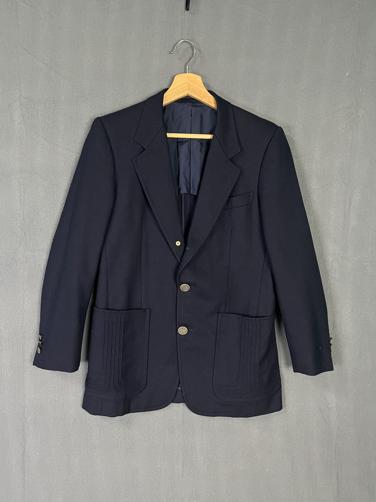 Lanvin × Vintage Lanvin Wool Coat Blazer Navy Blue Size S / US 4 / IT 40 - 1 Thumbnail