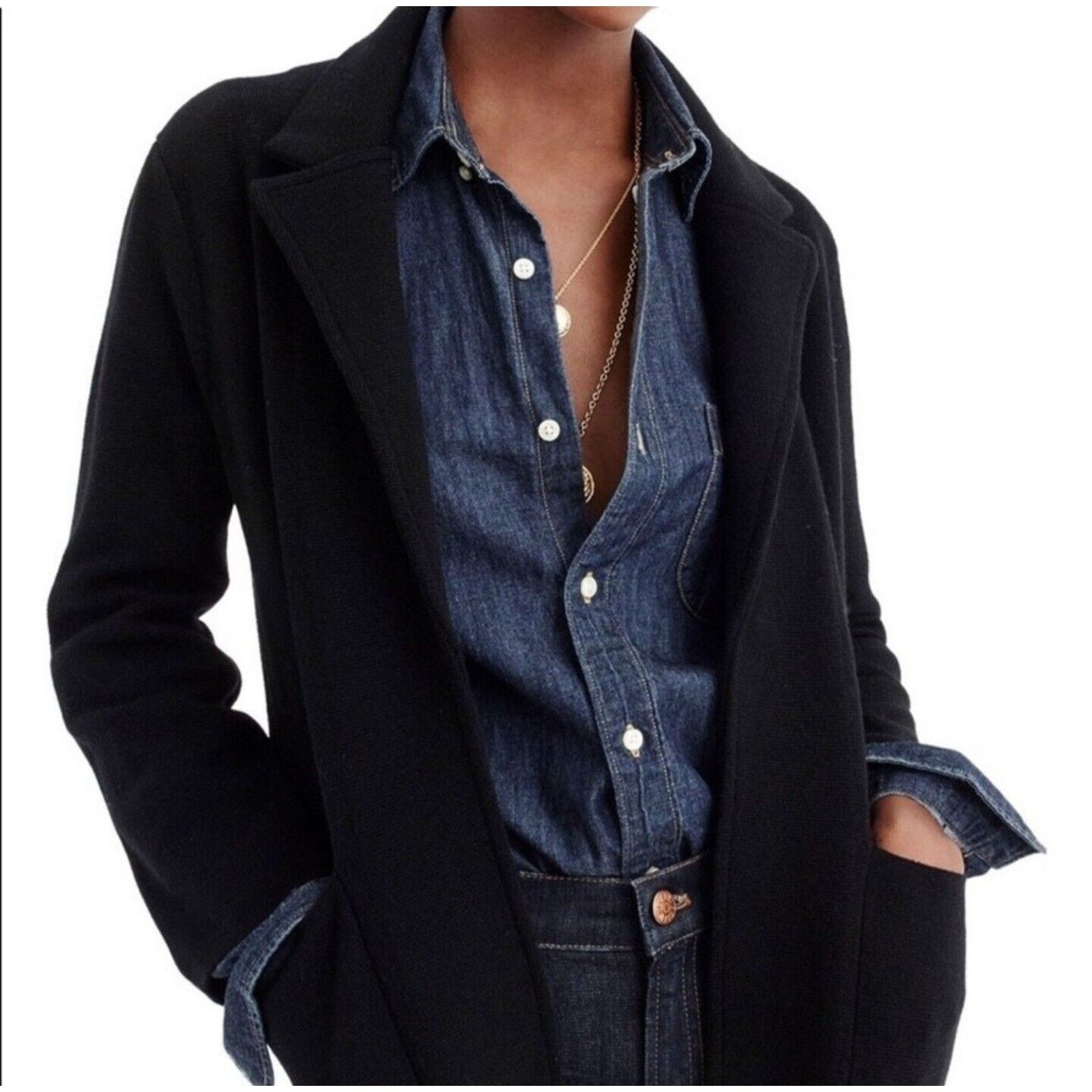 J.Crew J. Crew Sophi Re-Imagined Black Plazer Wool Blend Cardigan Size XL / US 12-14 / IT 48-50 - 1 Thumbnail