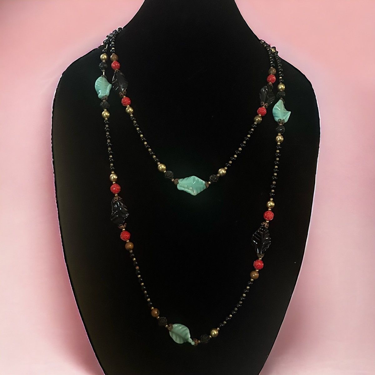 Vintage Vintage long glass bead necklace Size ONE SIZE - 1 Thumbnail