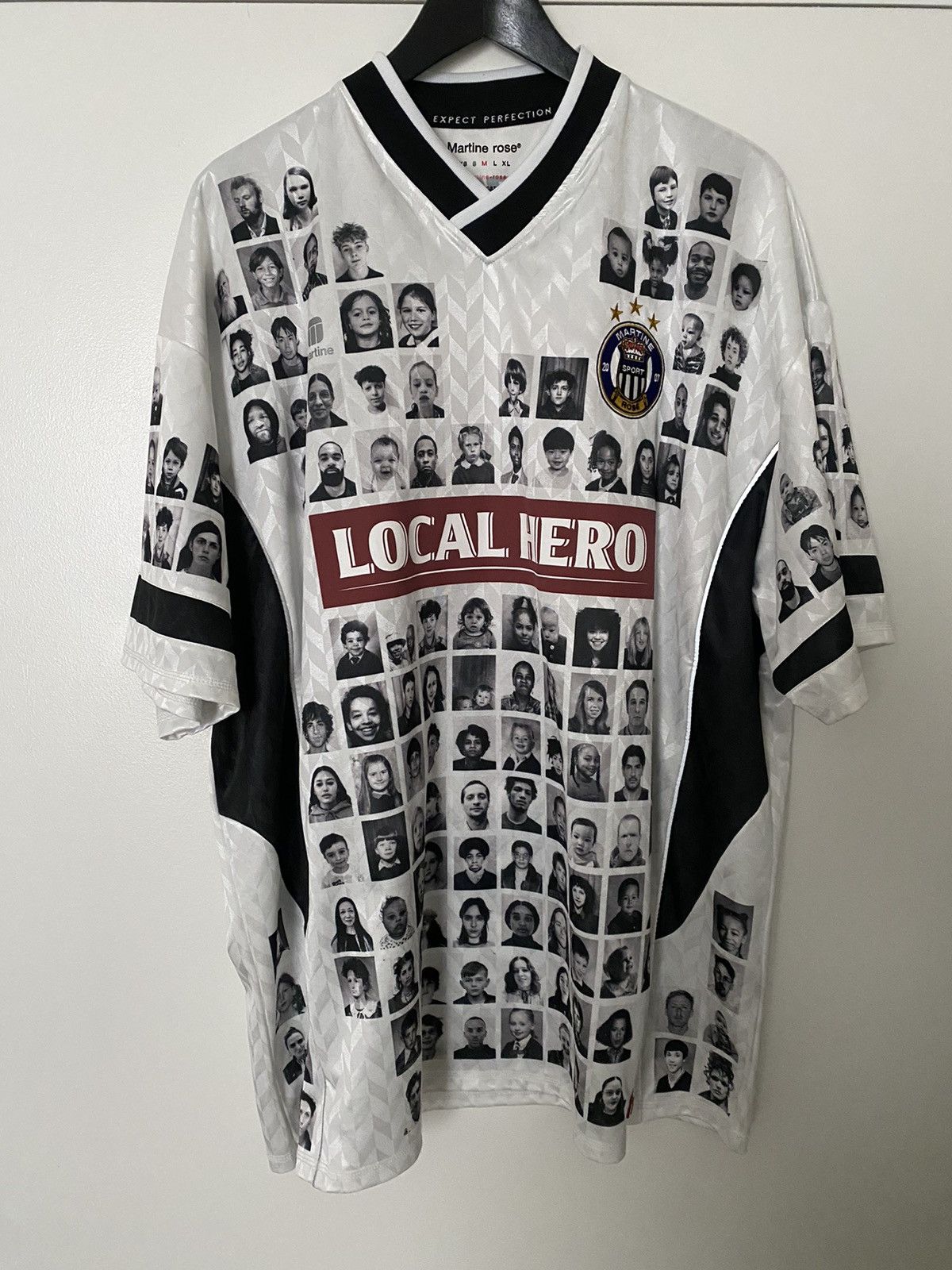 Martine Rose White Printed Local Hero Football Jersey Medium