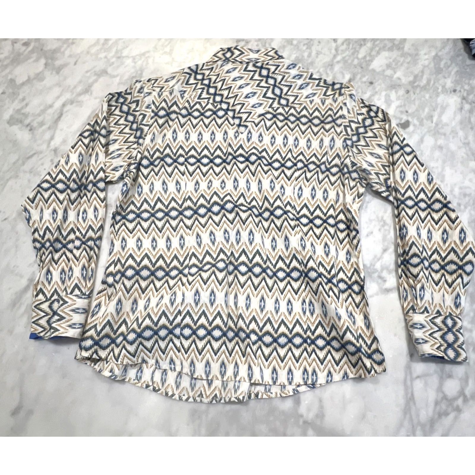Roper Roper Pearl Snap Shirt Women Large Western Diamonds Southwest Geometric Cowgirl Size L / US 10 / IT 46 - 5 Thumbnail