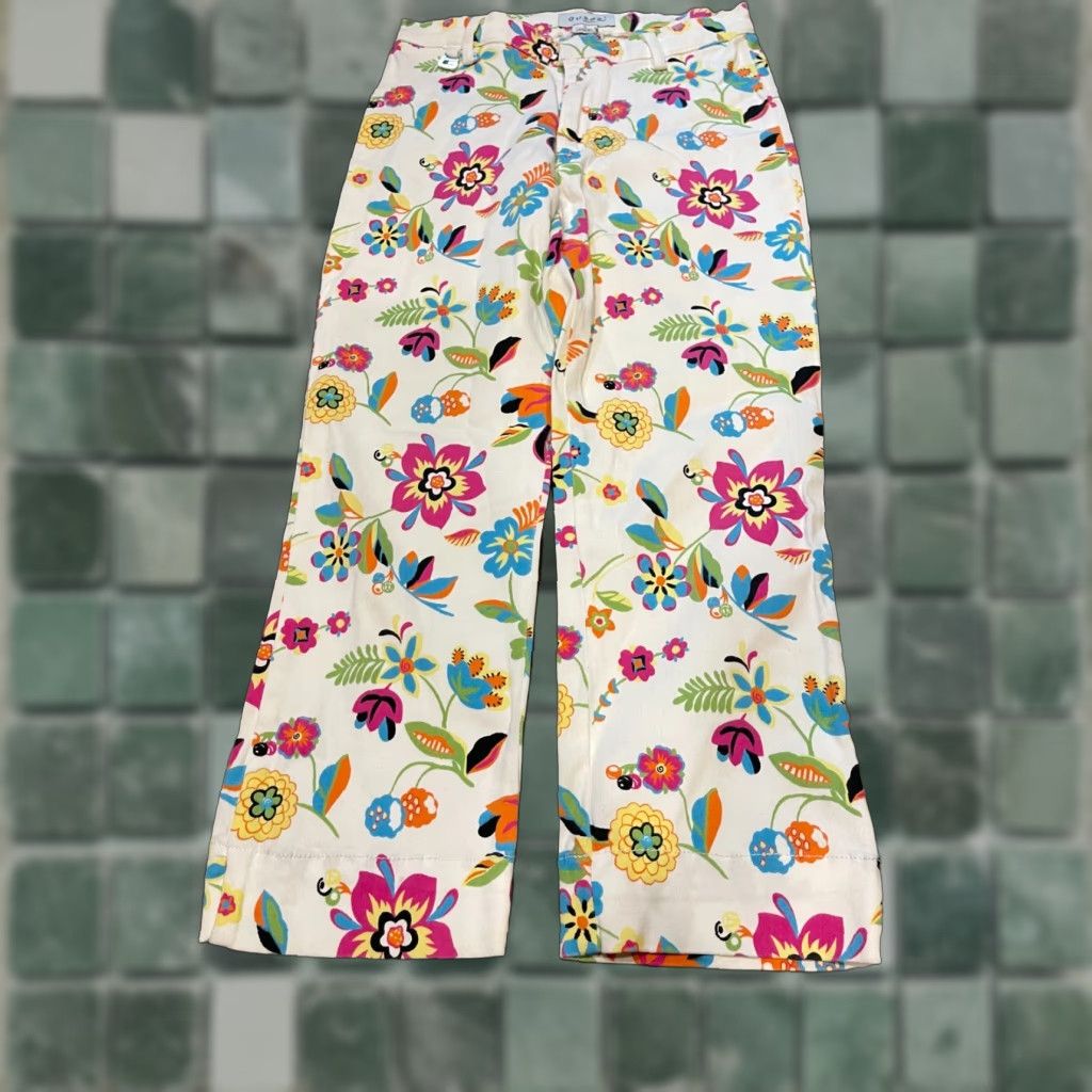 Guess GUESS Jeans Pants Womens S White Floral Pattern Denim Straight Style Size 28" / US 6 / IT 42 - 1 Thumbnail