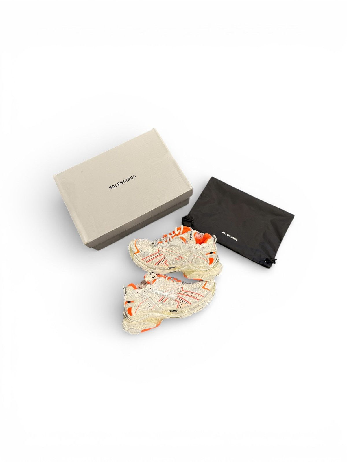 Balenciaga Balenciaga Runner White/Orange (US 10.5/11M) Size US 11 / EU 44 - 1 Thumbnail