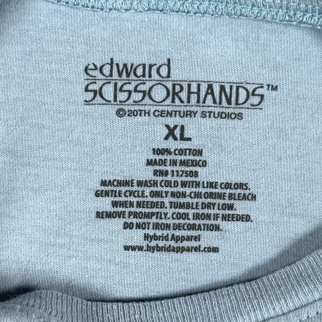 Burton Edward Scissorhands Shirt Womens Large Blue Crop Top Goth Movie Tim Burton Retro Size L / US 10 / IT 46 - 2 Thumbnail