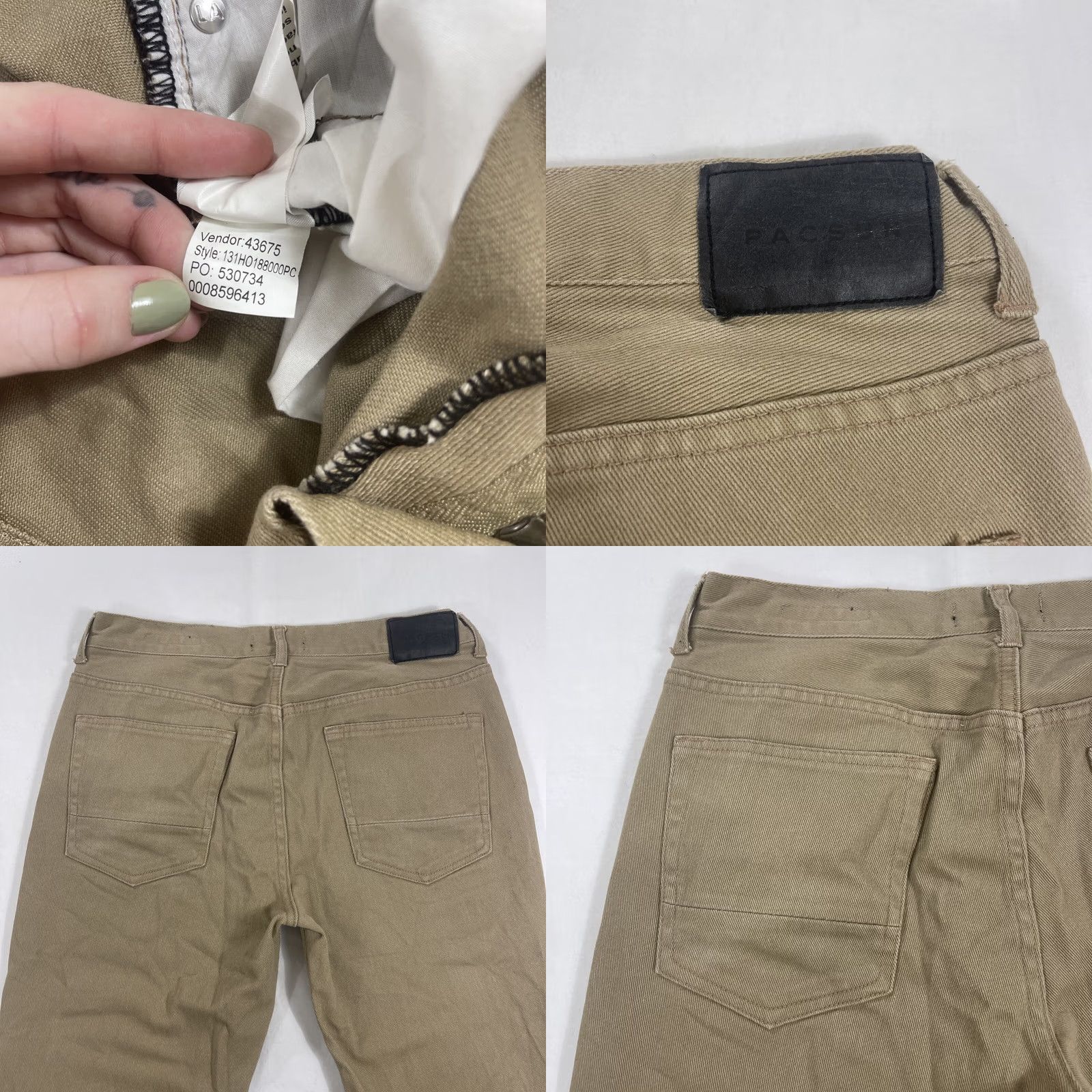 Pacsun Pacsun Slim Khaki Pants Mens 31x32 Comfort Stretch Straight 5-Pocket Beig e Conservative, Flat Front, Regular Size, Cotton-Polyester, 31x32, Pants Size US 31 - 9 Thumbnail
