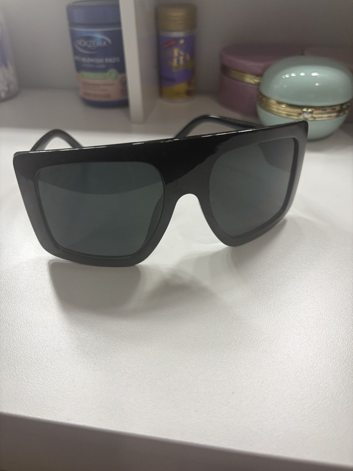 Shein Black Square Sunglasses with Black Lense Size ONE SIZE - 2 Thumbnail