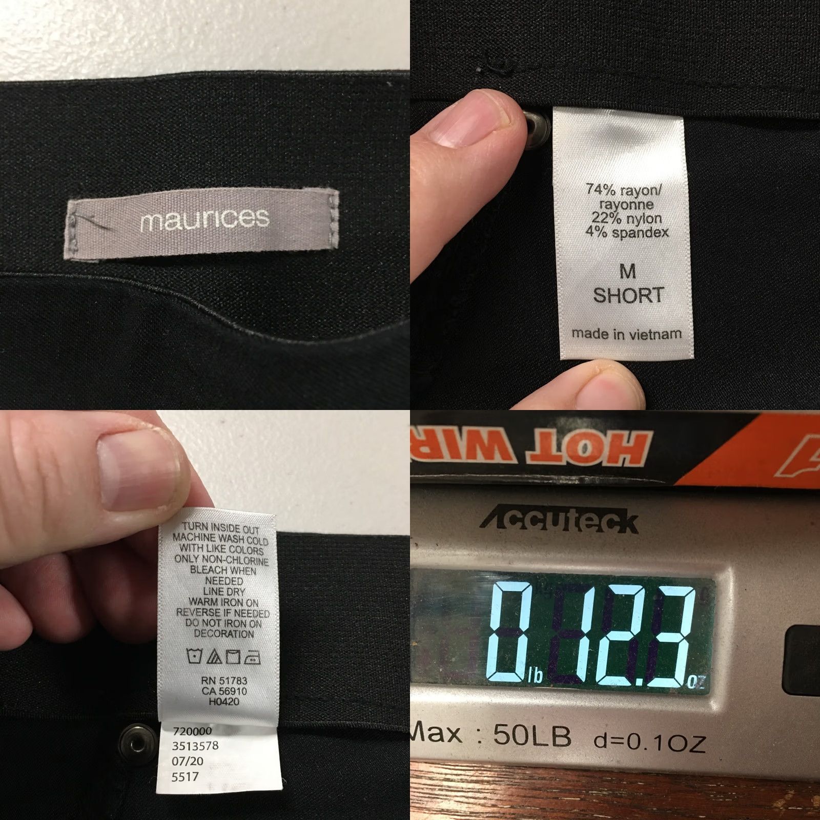 Vintage Maurices Ankle Pants Womens M Short Slim Fit Straight Leg Mid Rise Pull On Black Size 32" / US 10 / IT 46 - 11 Thumbnail