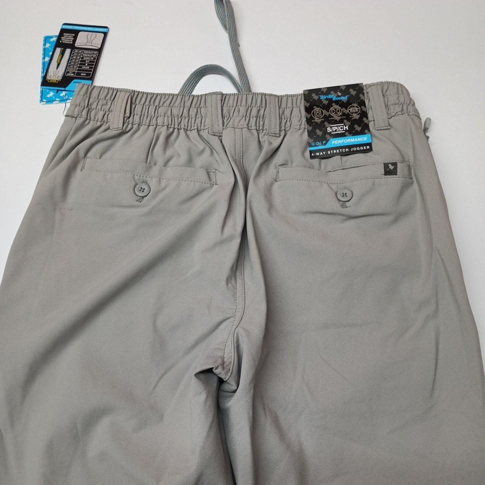 Other Birdie Bound Golf Joggers Men's S Gray Stretch Drawstring Size US 29 - 12 Thumbnail