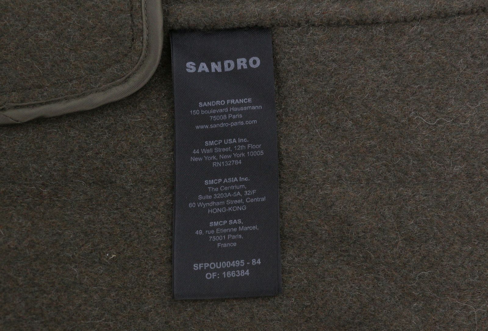Sandro FISHER 38 M Khaki Wool Blend Collar 88488 Size M / US 6-8 / IT 42-44 - 9 Thumbnail