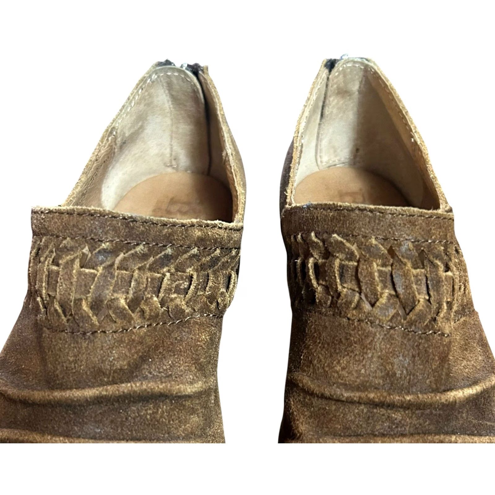 Born Born F36226 Katharina Brown Leather Ankle Bootie Slouch Back Zip Women’s US 8 M Boots Size US 8 / IT 38 - 4 Thumbnail