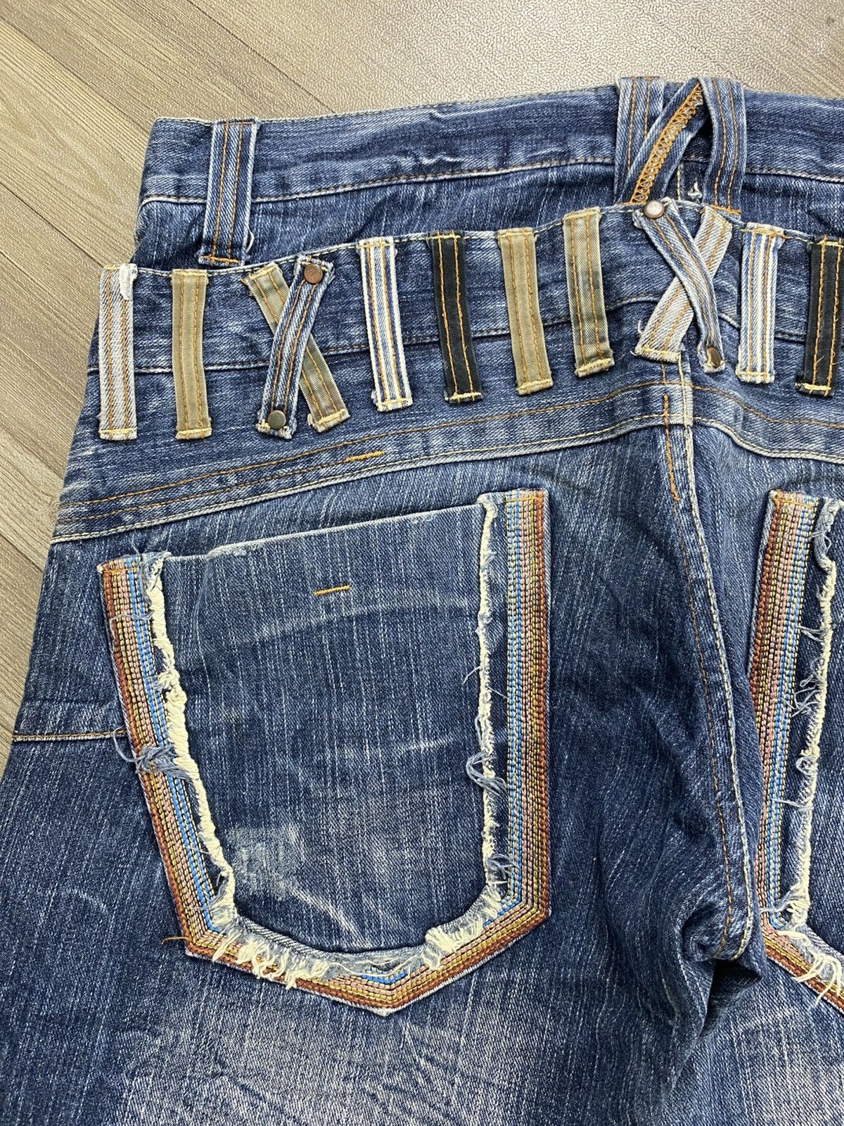 Japanese Brand 2000s Japanese Double Waist Distressed Punk Lgb Jeans Y2K Size US 33 - 13 Thumbnail