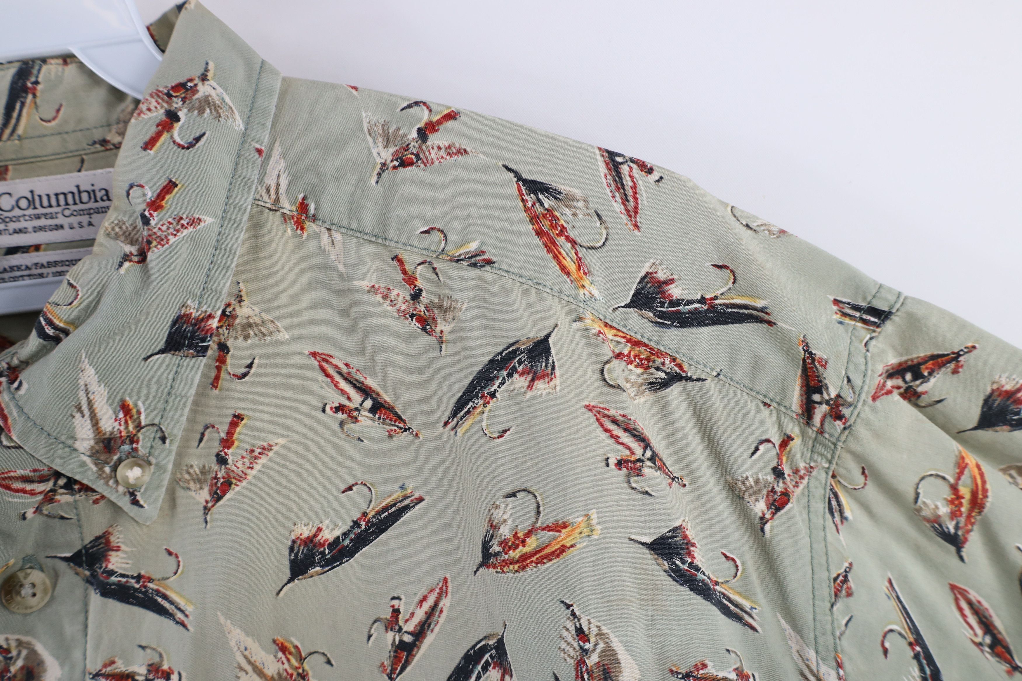 Columbia × Vintage Vintage 90s Columbia All Over Print Button Down Shirt Size US XL / EU 56 / 4 - 6 Thumbnail