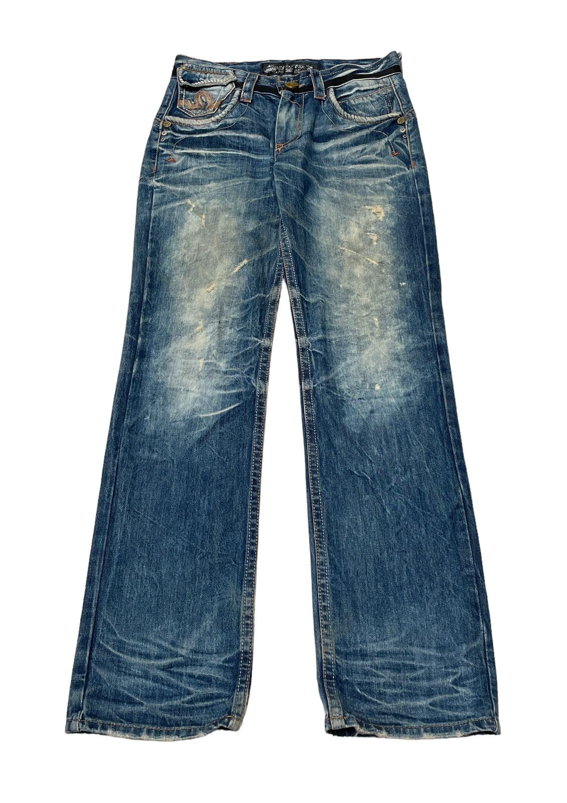 Japanese Brand × Vintage Vintage Japanese Brand Red Pepper Distressed Jeans 2000s Size US 31 - 1 Thumbnail