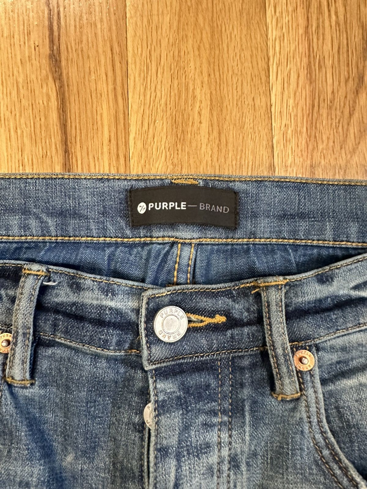Purple Brand Purple Brand Stained Blue Denim Jeans Size 32 Size US 32 / EU 48 - 4 Thumbnail
