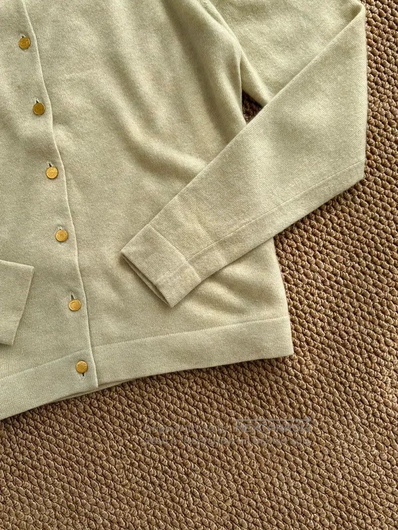 Hermes Hermes Gold Button Cashmere Knit Top, Madder Red Size L / US 10 / IT 46 - 3 Thumbnail