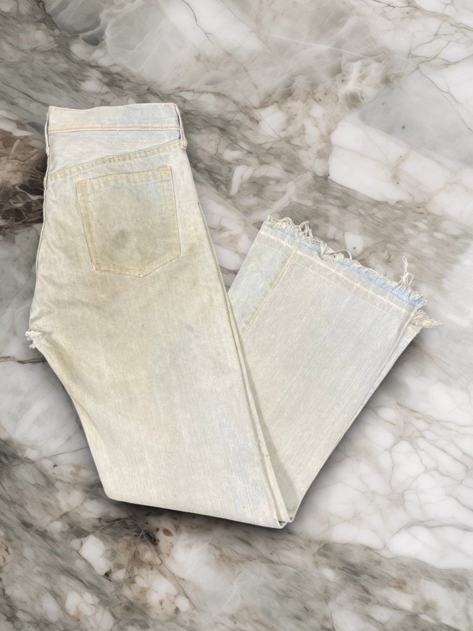 Vintage vintage japan bootcut flare stained distressed denim Size US 33 - 1 Thumbnail