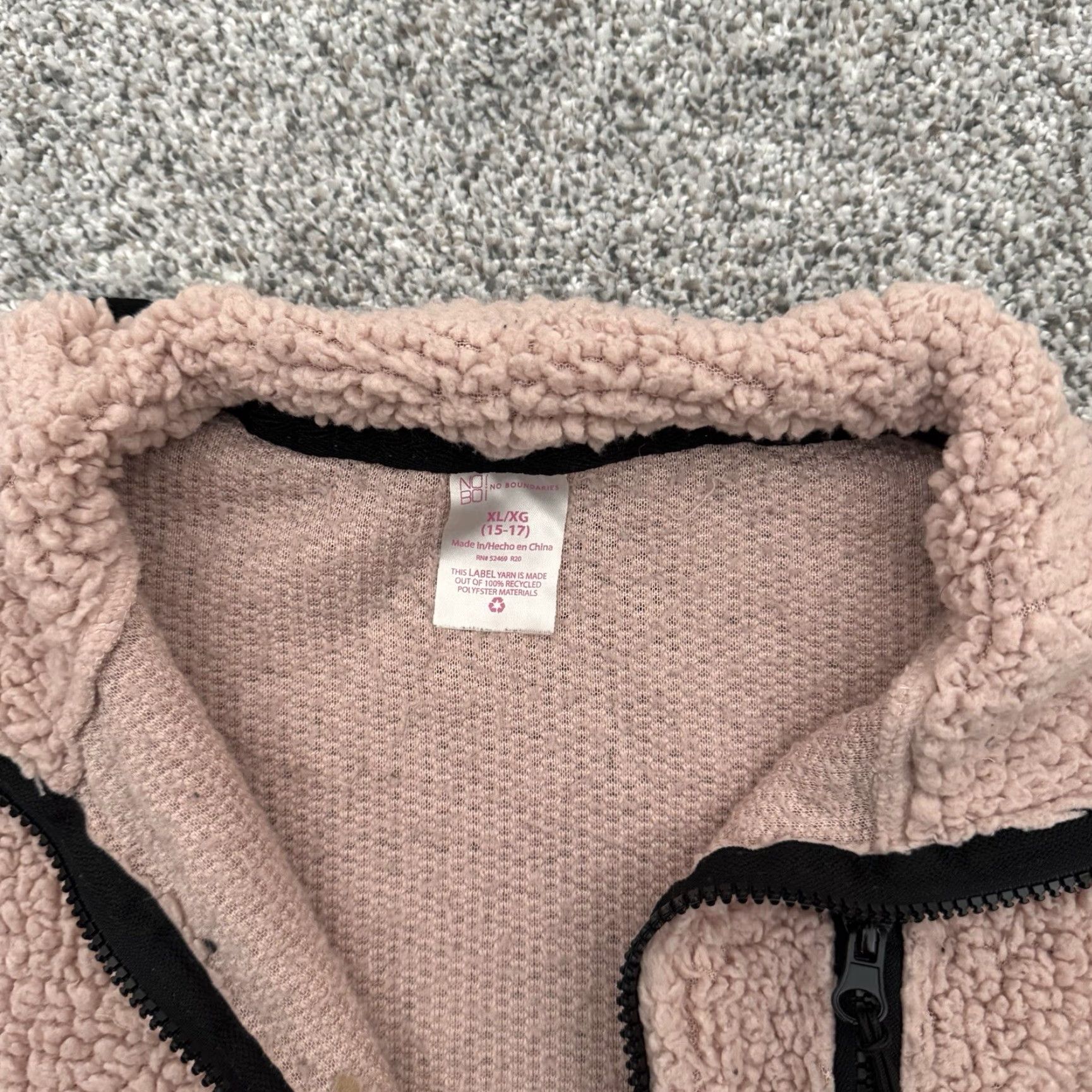 Vintage VINTAGE No Boundaries Jacket 1/4 Zip Pink Womens Juniors XL 15-17 90s Sherpa Zippered Chest Pocket Size XL / US 12-14 / IT 48-50 - 4 Thumbnail