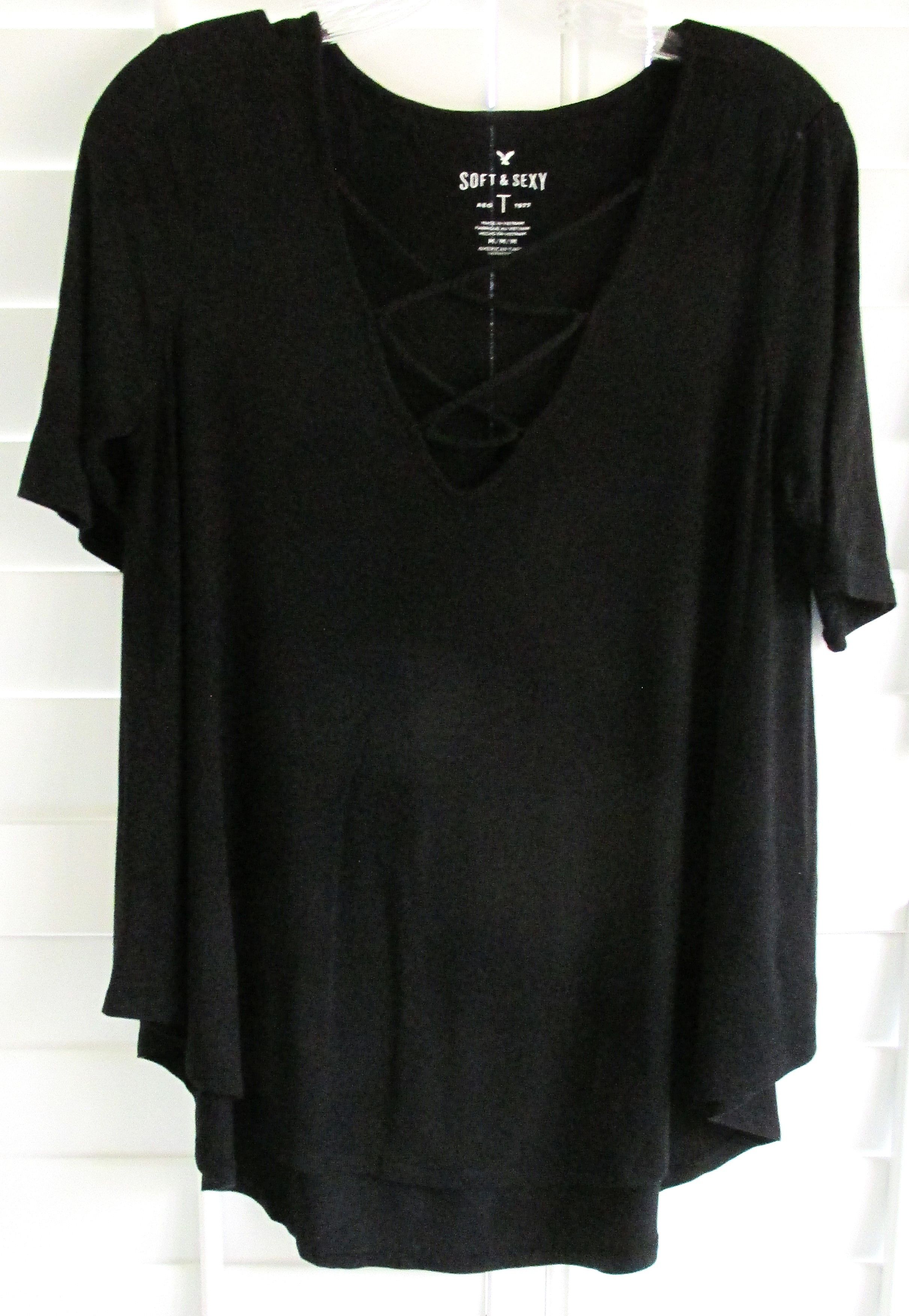 T-shirt Femme American Eagle – Manches Courtes – Taille M – Vert – Occasion